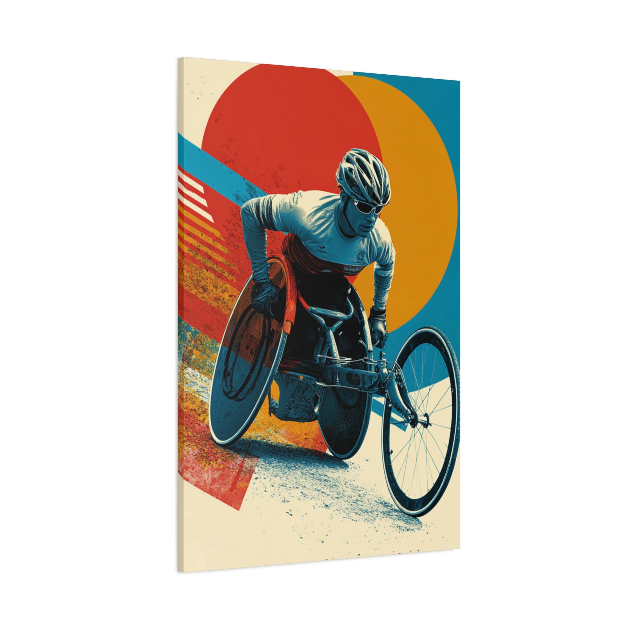 Vibrant Wheelchair Course Canvas Art, Motivational Wall Decor, Sports Inspiration, Gift for Athletes, Home Gym Decor