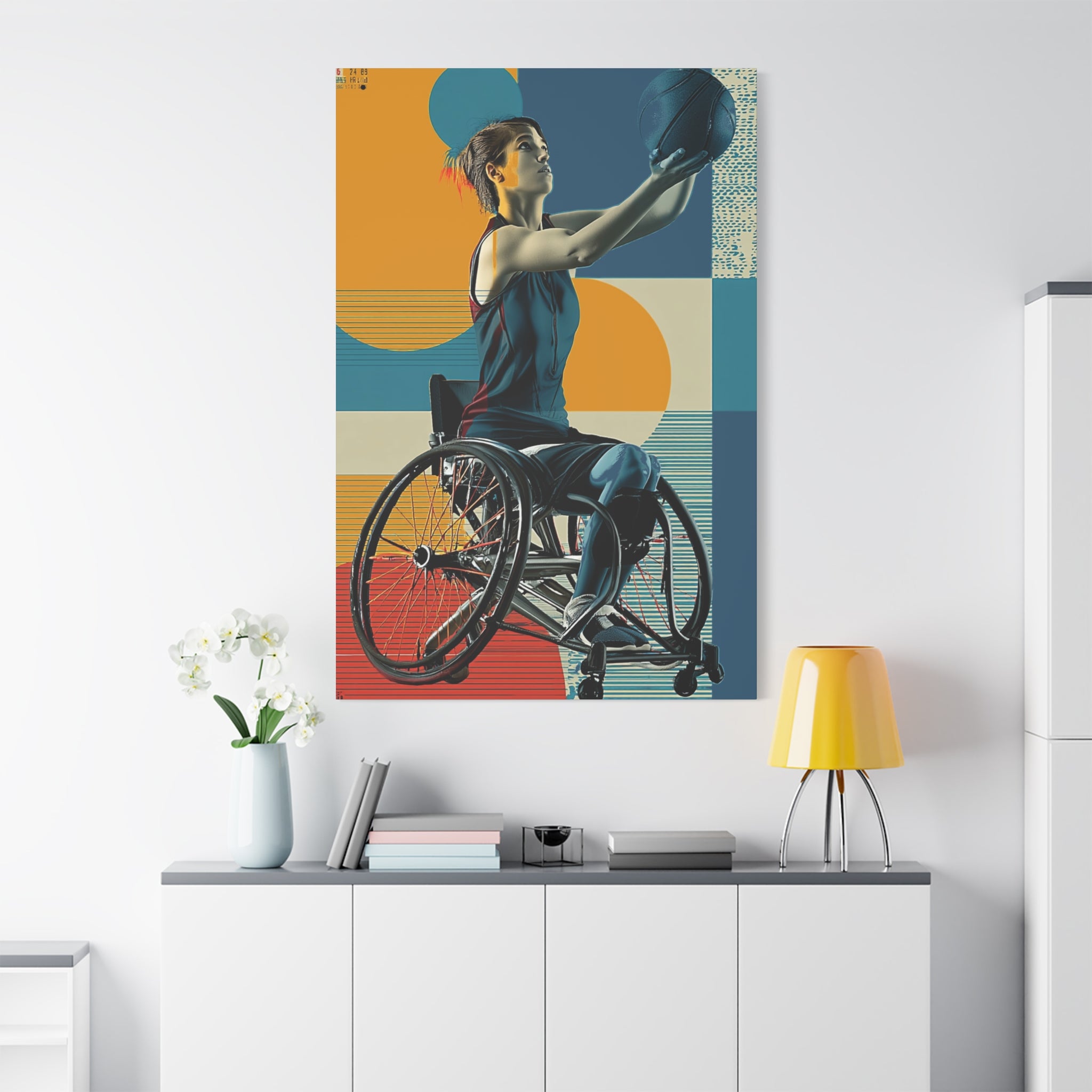 Empowering Wheelchair Basket Canvas Art, Inspirational Wall Decor, Motivational Home Decor, Unique Gift for Sports Enthusiasts, [...]