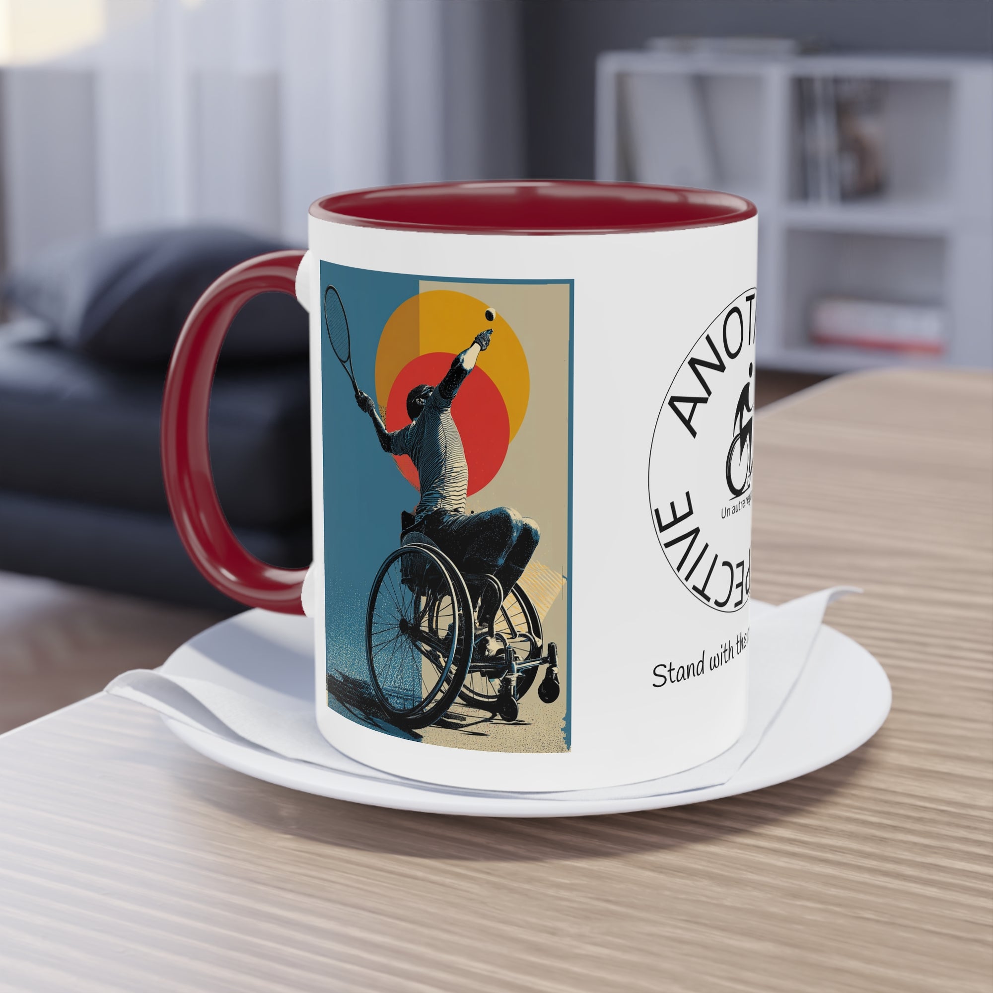 Dynamic Two-Tone Coffee Mug Tennis, Race-inspired Drinkware, Ideal Gift for Athletes, Motivational Morning Caffeine Boost, Sports Lover Cup