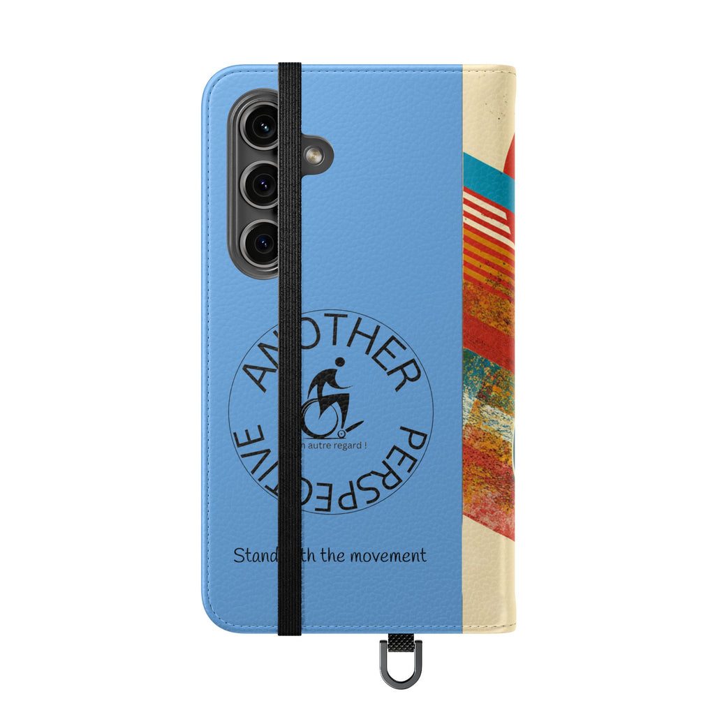 Mobility Advocate Flip Case for Phone Wheelchair, Supportive Gift for Activists, Stylish Wallet Phone Case, Perfect for Everyday Use