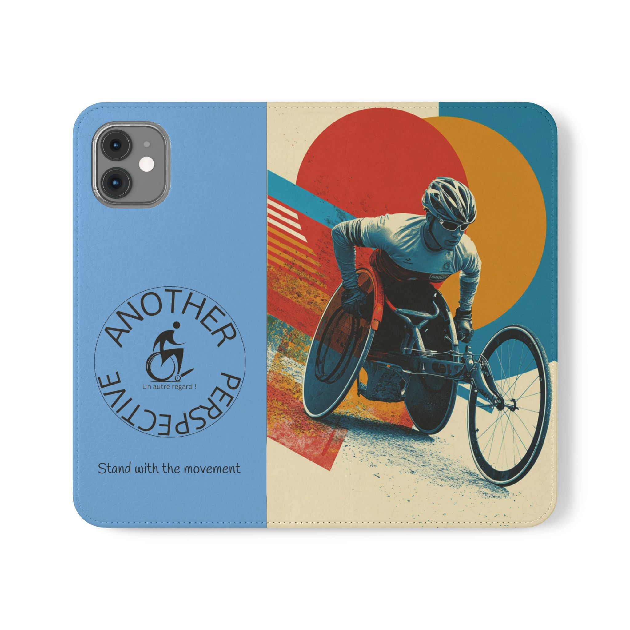 Mobility Advocate Flip Case for Phone Wheelchair, Supportive Gift for Activists, Stylish Wallet Phone Case, Perfect for Everyday Use