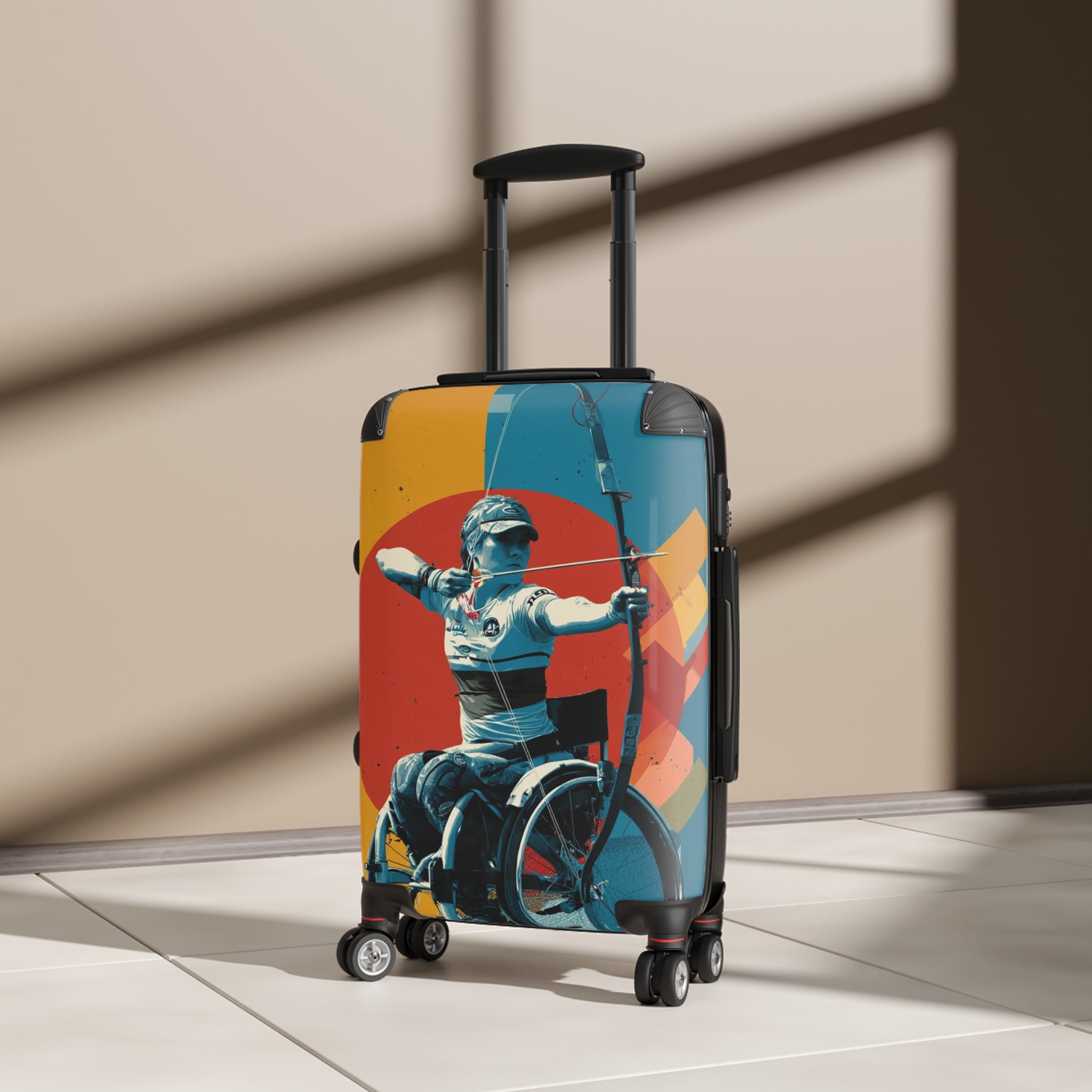 Wheelchair Archery Athlete Suitcase - Travel Gear for Adaptive Sports, Unique Luggage, Inspirational Gift, Mobility Travel, Adventure Bag