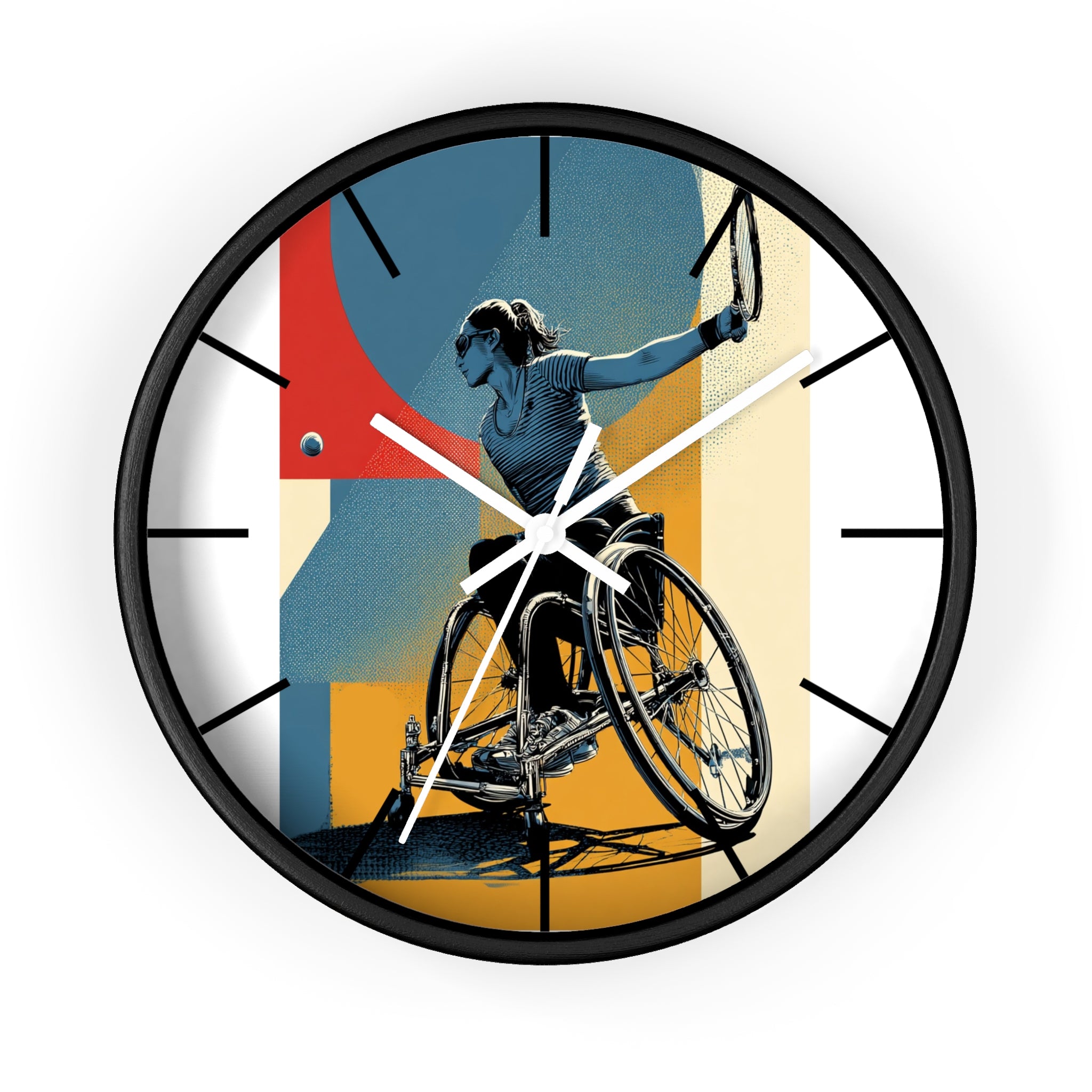Motivational Sports Tennis Wall Clock, Inspirational Decor for Athletes, Fitness Gift, Perfect for Home Gym, Competition, or Office