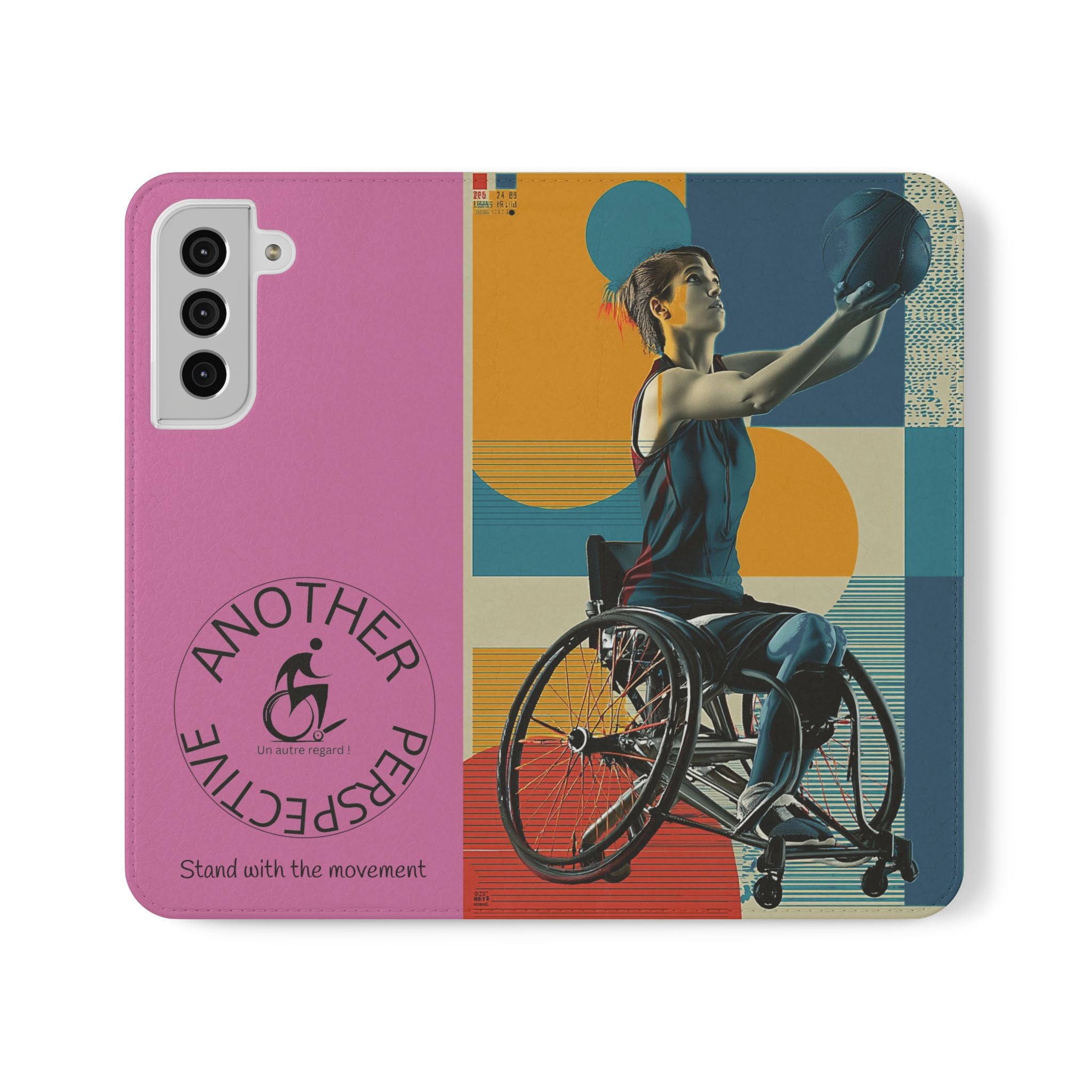 Sporty Flip Case for Wheelchair Basket Athletes, Phone Cover, Active Lifestyle Accessory, Gift for Sports Lovers, Personalized Case
