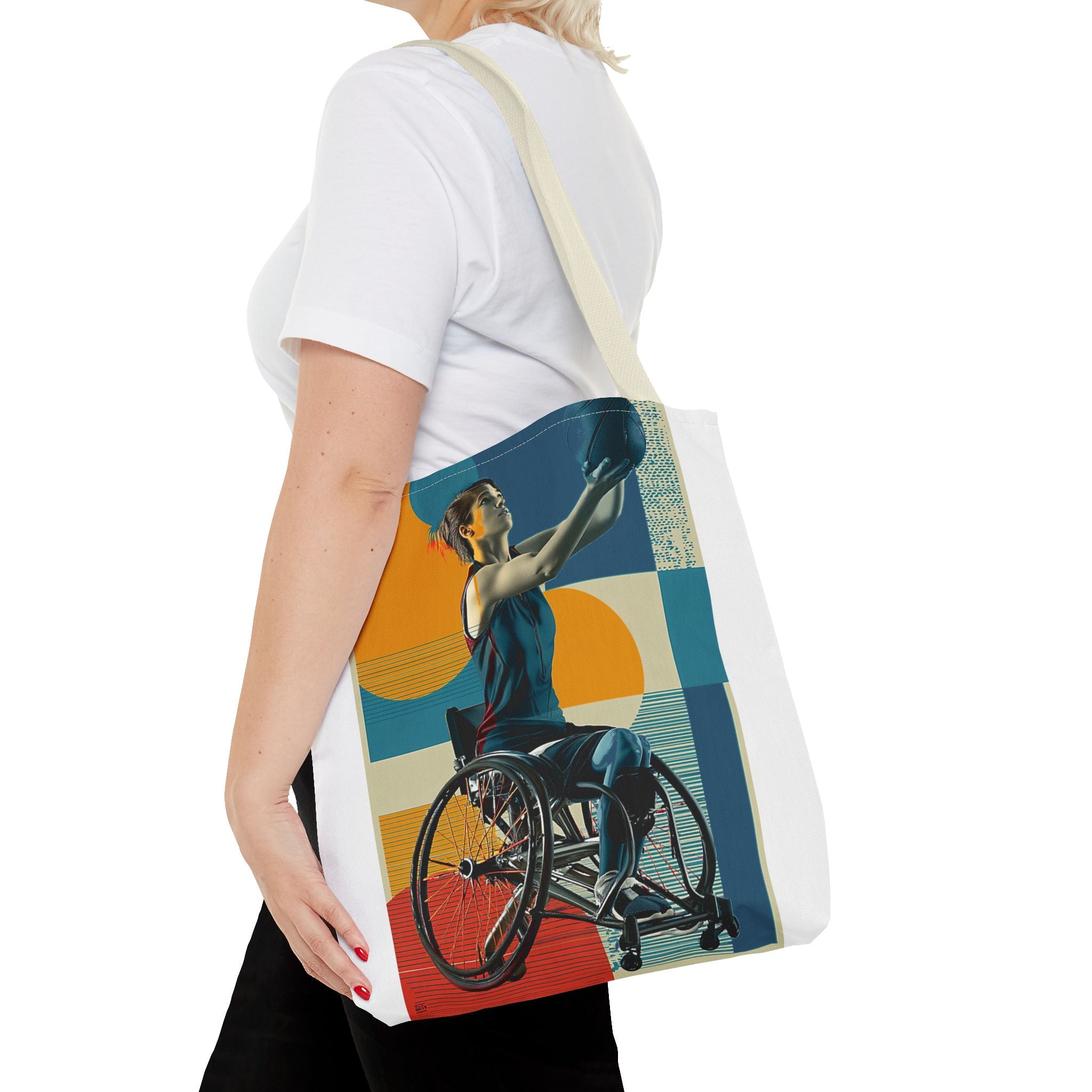 Inspirational Wheelchair Basket  Sports Tote Bag | Motivational Gym Bag, Everyday Use, Eco-Friendly Gift, Unique Sporty Design