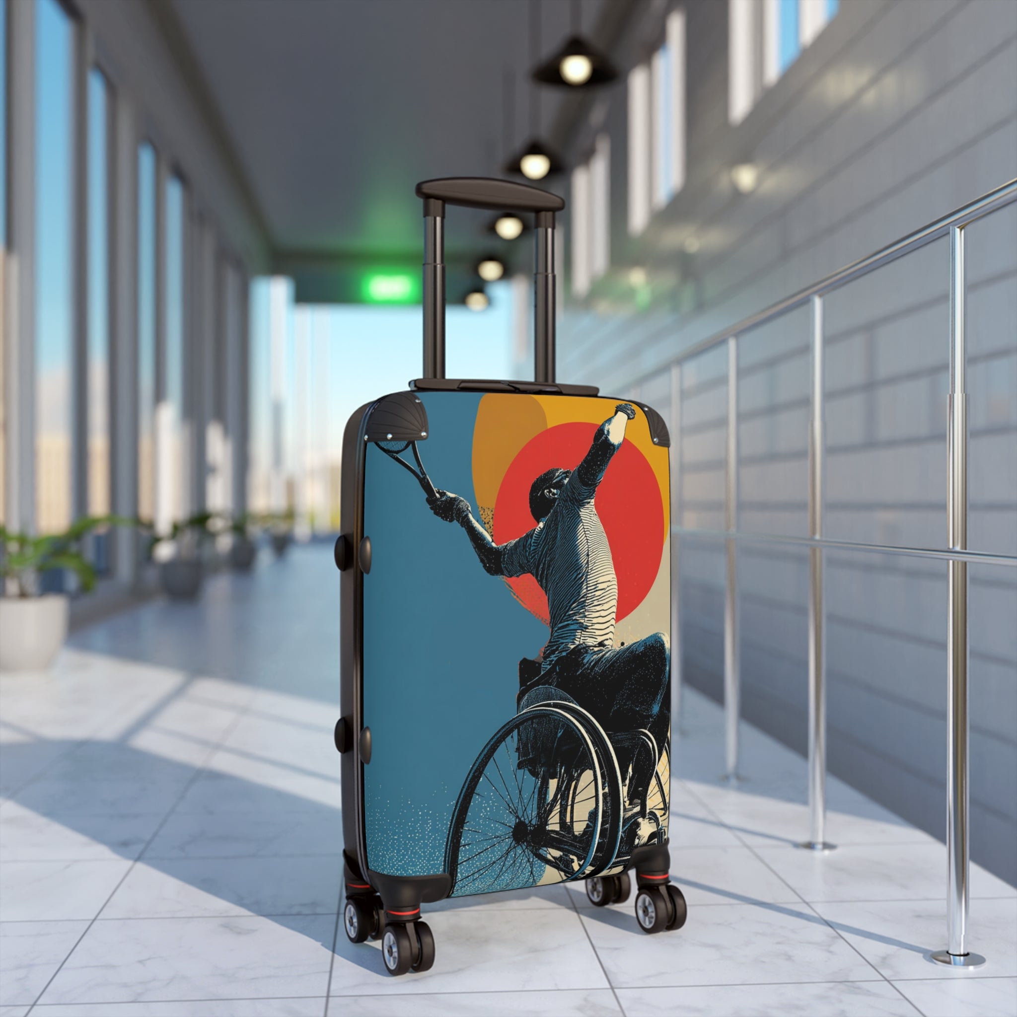 Wheelchair Tennis Athlete Suitcase - Travel Gear for Adaptive Sports, Unique Luggage, Inspirational Gift, Mobility Travel, Adventure Bag