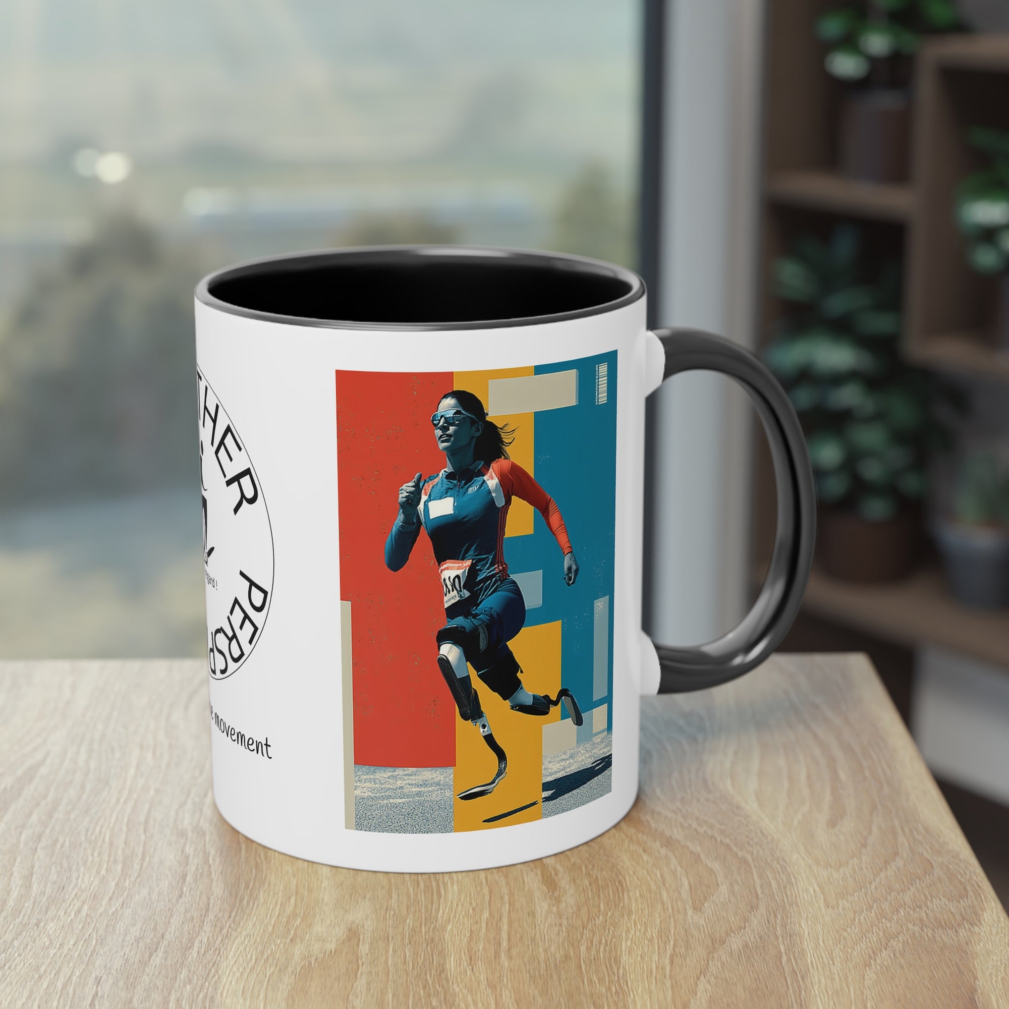 Dynamic Two-Tone Coffee Mug Course, Drinkware, Ideal Gift for Athletes, Motivational Morning Caffeine Boost, Sports Lover Cup