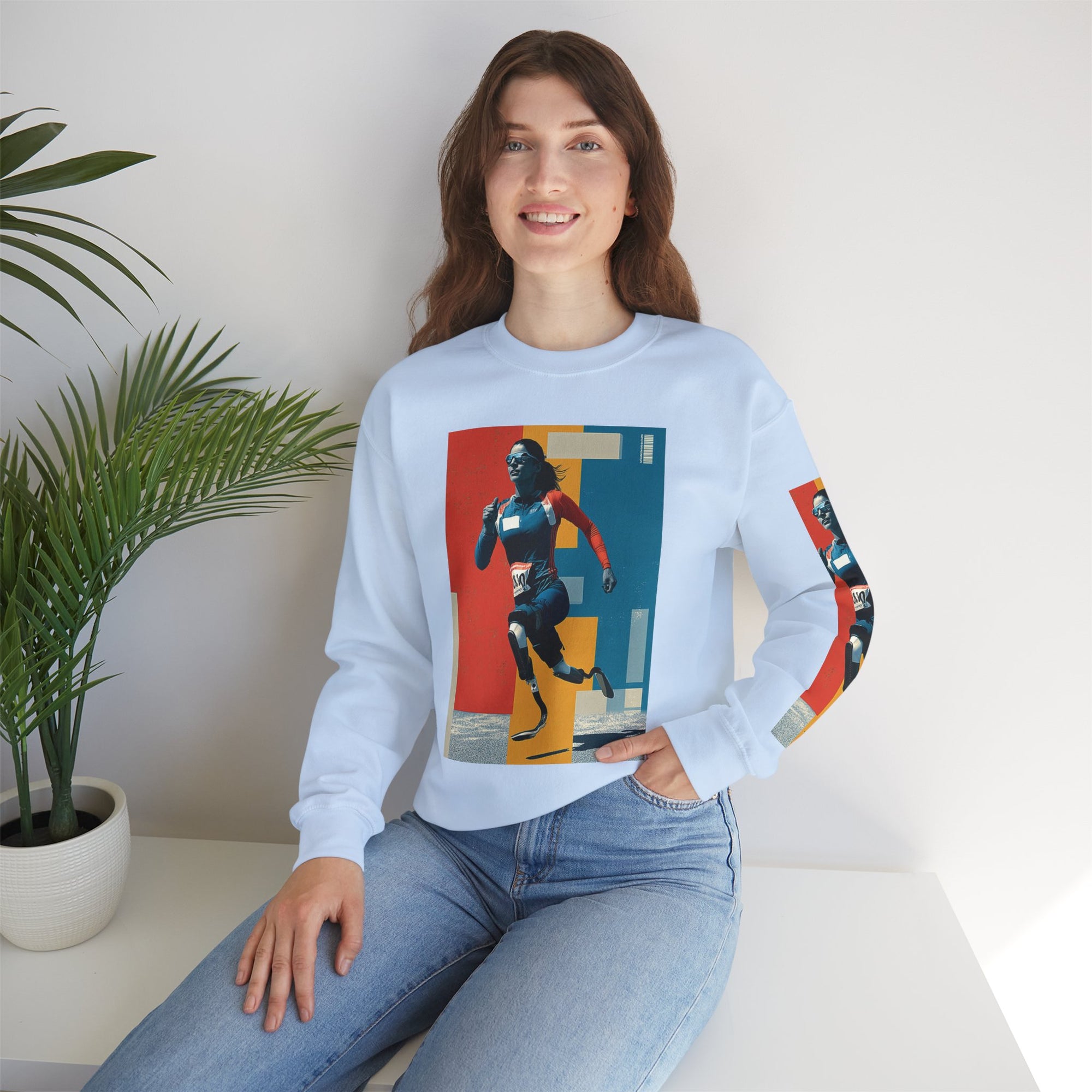 Inclusive WheelChair Course Sports Themed Sweatshirt for Empowerment, Unisex Heavy Blend Crewneck, Inspirational Gift for Activists