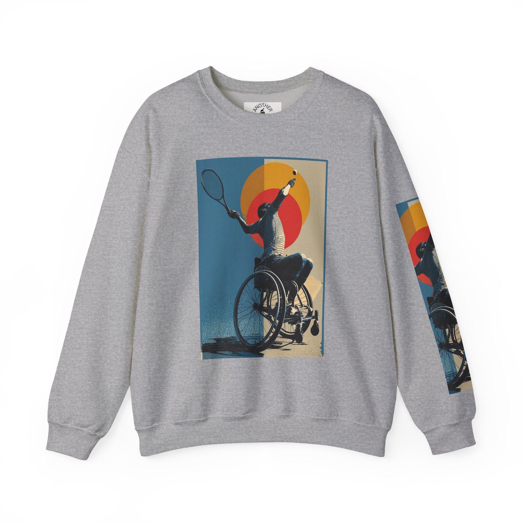 Inclusive WheelChair Tennis Sports Themed Sweatshirt for Empowerment, Unisex Heavy Blend Crewneck, Inspirational Gift for Activists