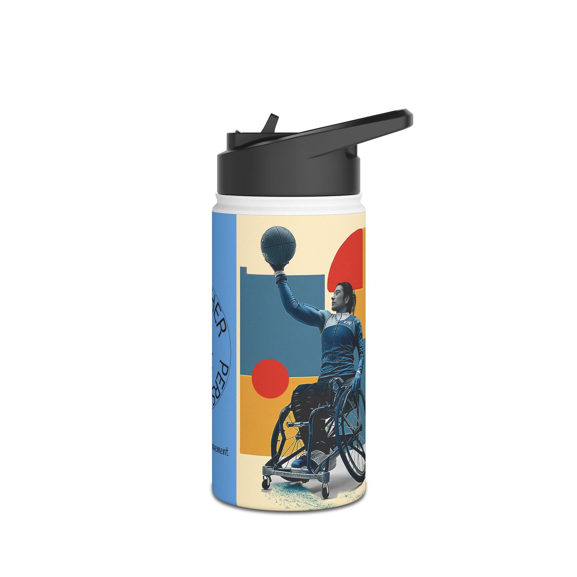 Colorful Stainless Steel Water Bottle – Para-sport Design, Eco-Friendly Hydration, Gift Idea for All Athletes, Travel Mug, Fitness Accessory