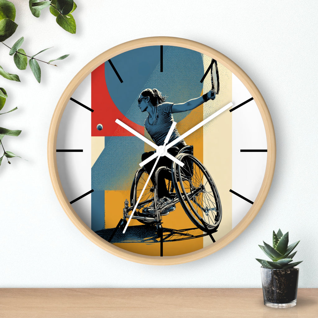Motivational Sports Tennis Wall Clock, Inspirational Decor for Athletes, Fitness Gift, Perfect for Home Gym, Competition, or Office