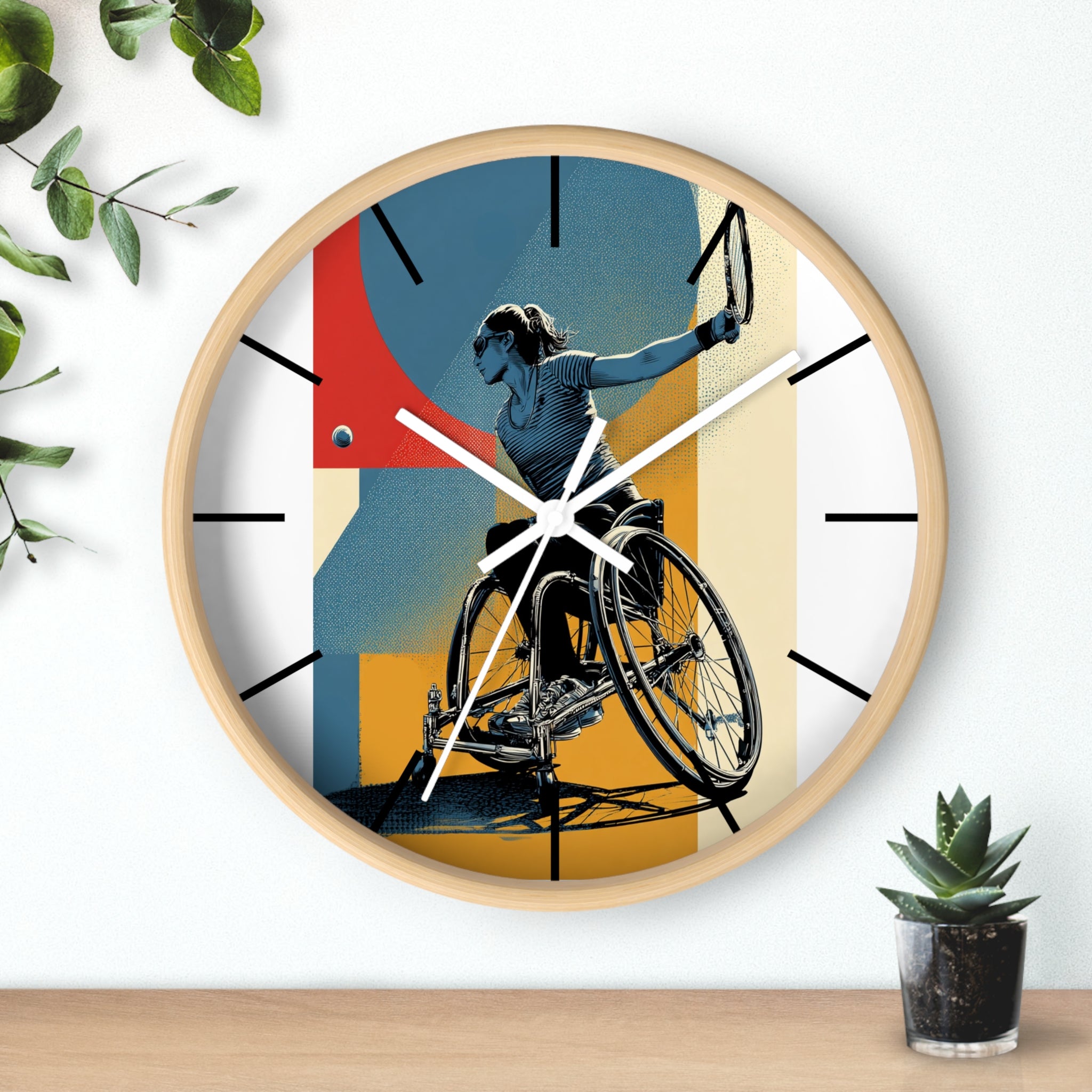 Motivational Sports Tennis Wall Clock, Inspirational Decor for Athletes, Fitness Gift, Perfect for Home Gym, Competition, or Office