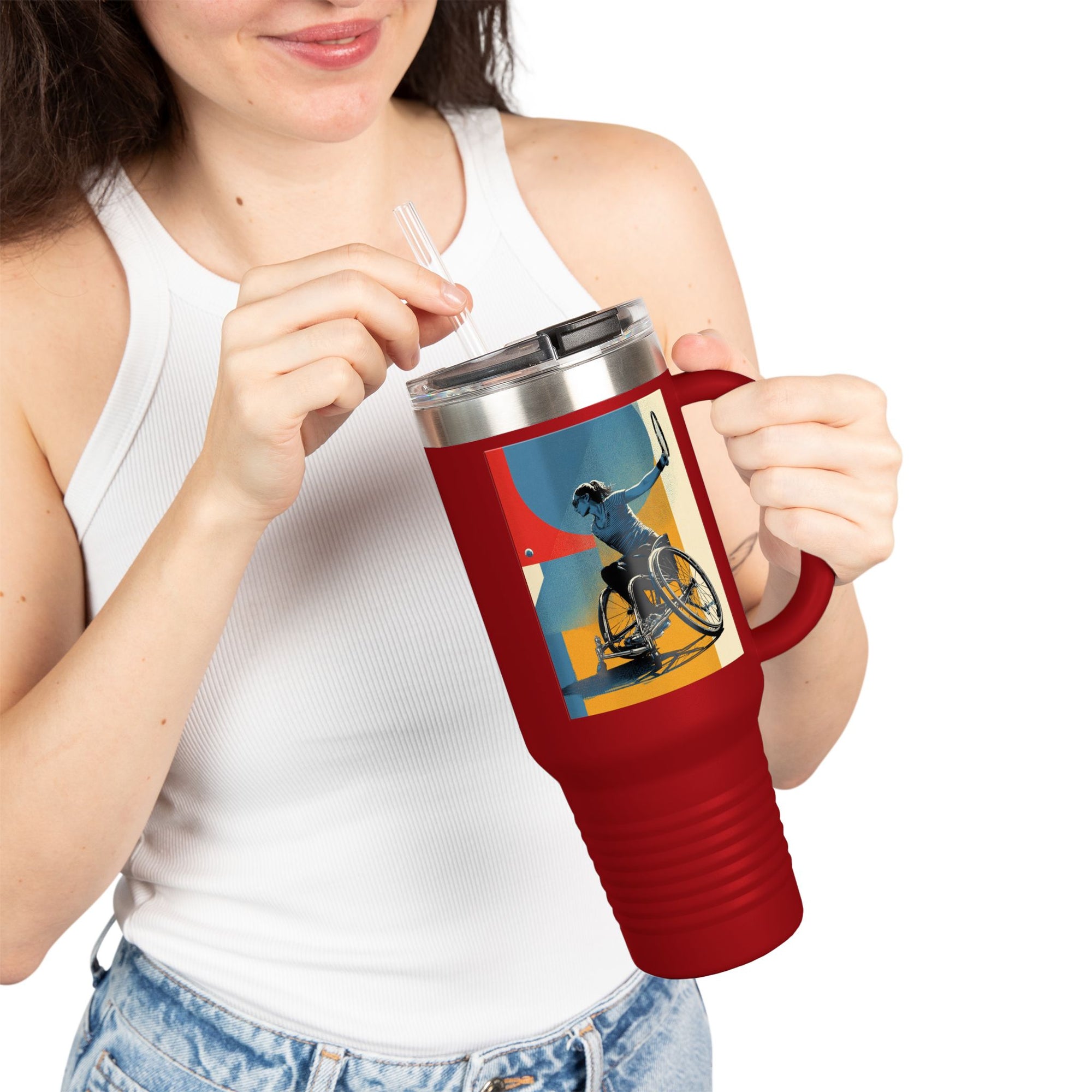 Vibrant Insulated Travel Mug, 40oz | Stylish Drinkware for Outdoor Adventures, Sports, Travel, Gifts