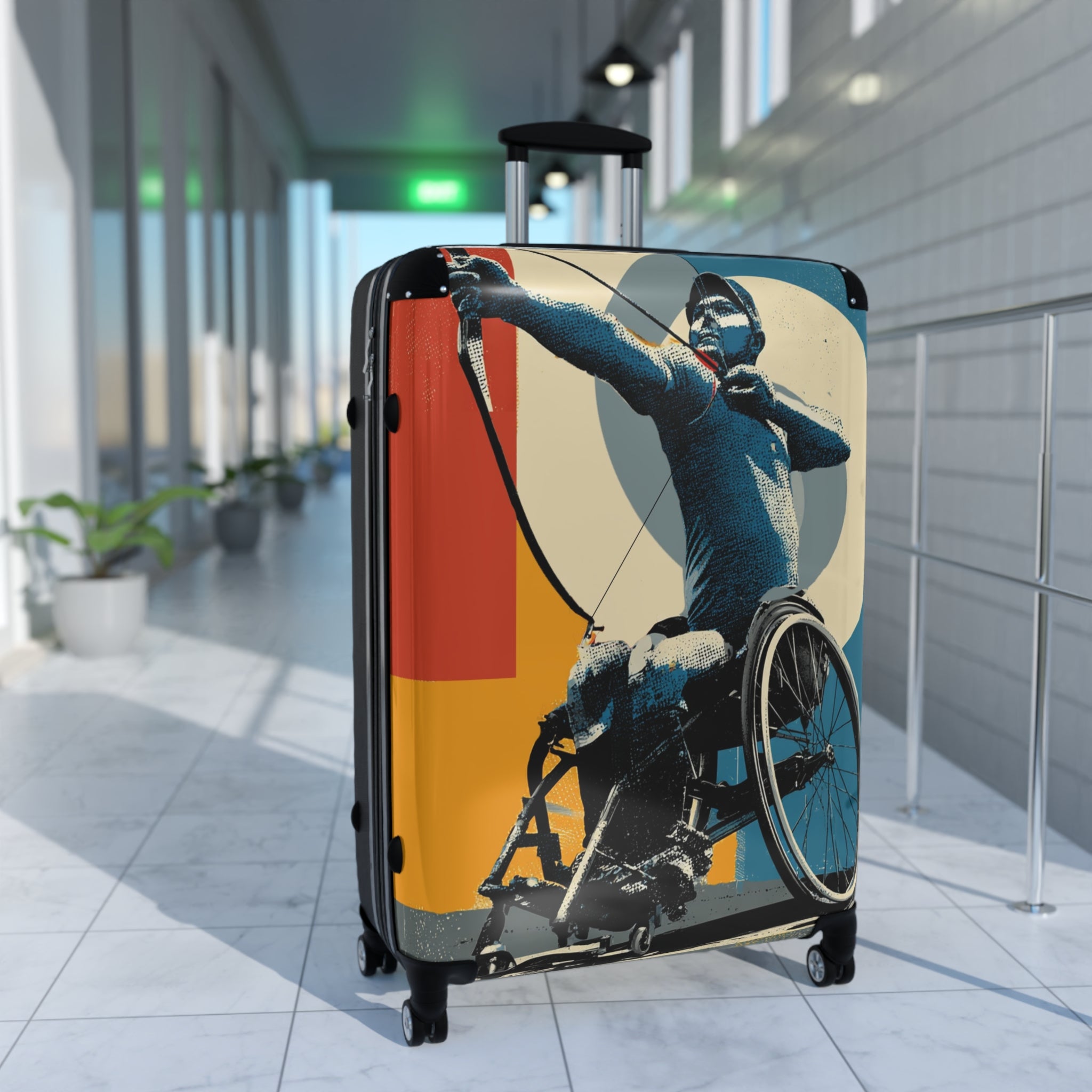 Wheelchair Archery Athlete Suitcase - Travel Gear for Adaptive Sports, Unique Luggage, Inspirational Gift, Mobility Travel, Adventure Bag