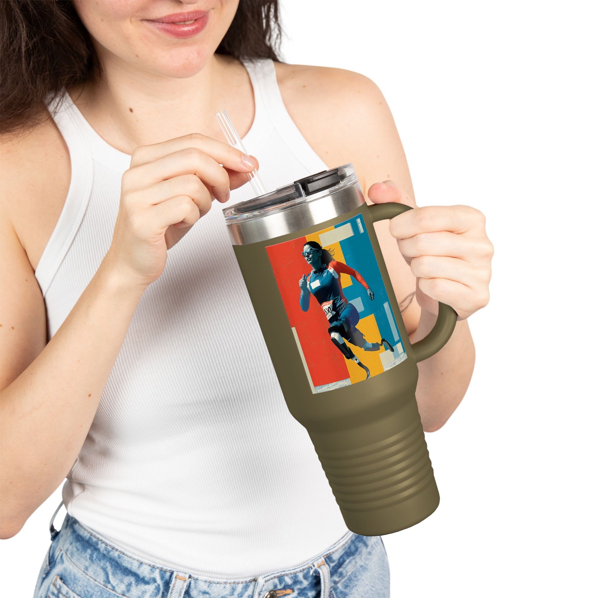 Vibrant Insulated Travel Mug, 40oz | Stylish Drinkware for Outdoor Adventures, Sports, Travel, Gifts