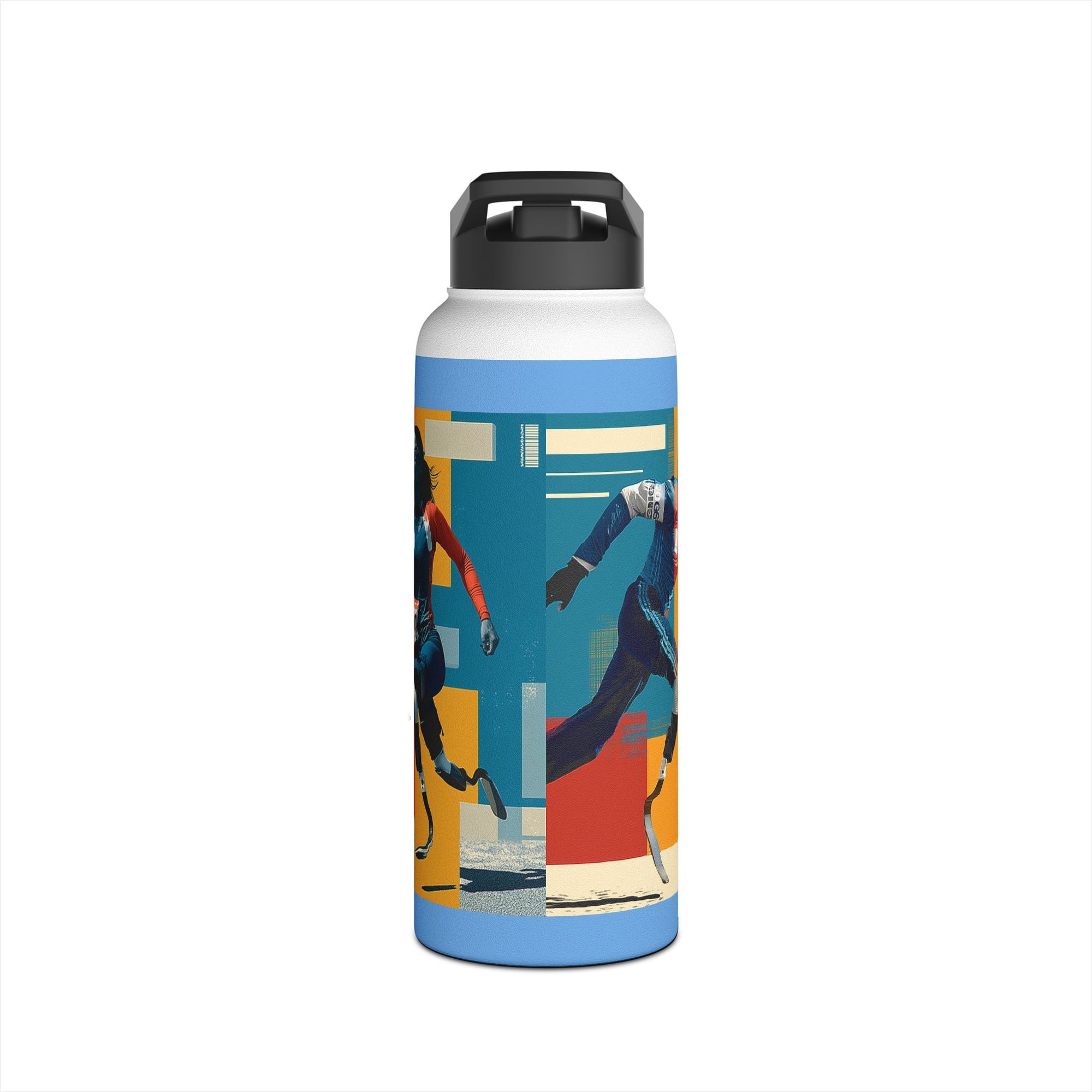 Colorful Stainless Steel Water Bottle – Para-sport Course Design, Eco-Friendly Hydration, Gift Idea for All Athletes, Travel Mug, Fitness Accessory