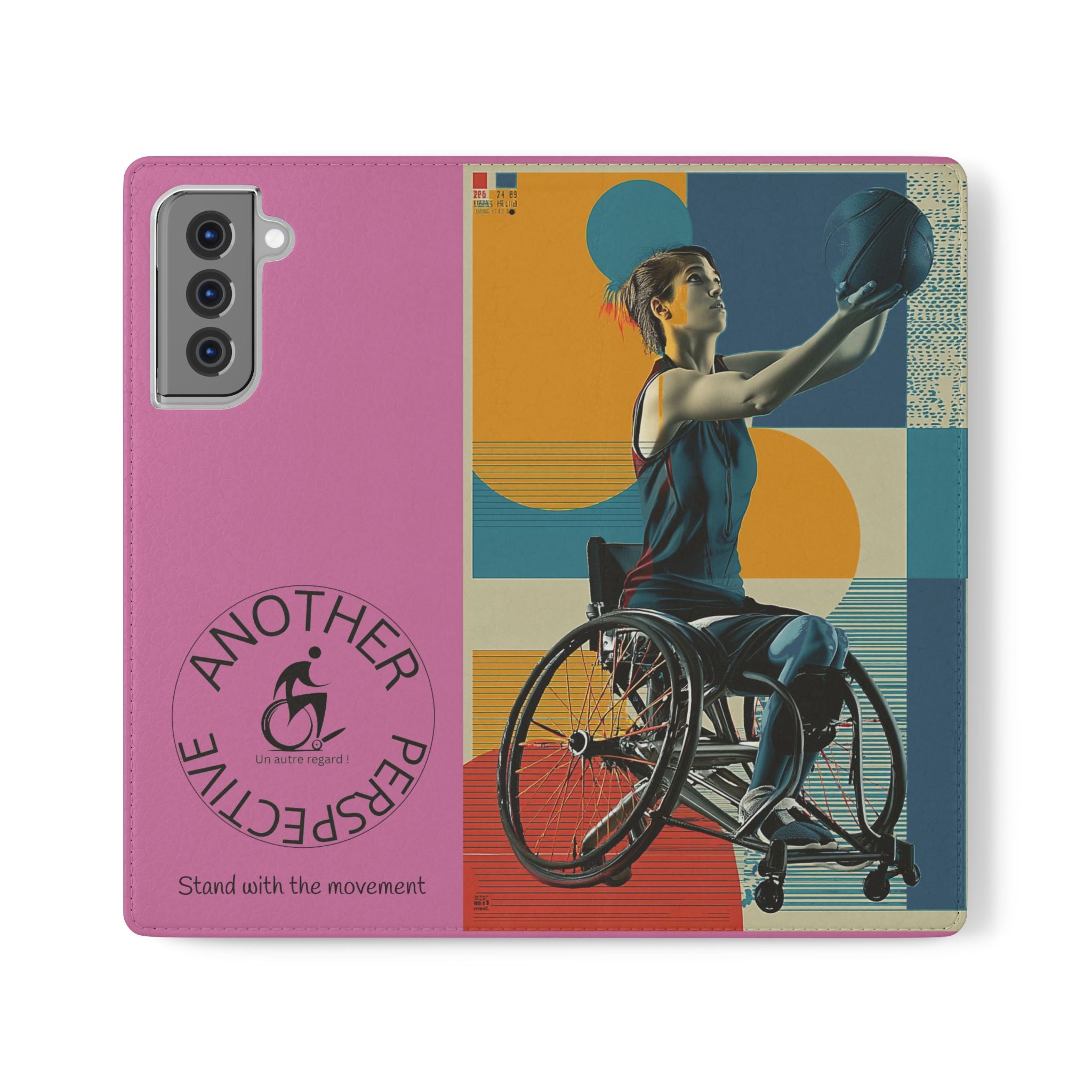 Sporty Flip Case for Wheelchair Basket Athletes, Phone Cover, Active Lifestyle Accessory, Gift for Sports Lovers, Personalized Case