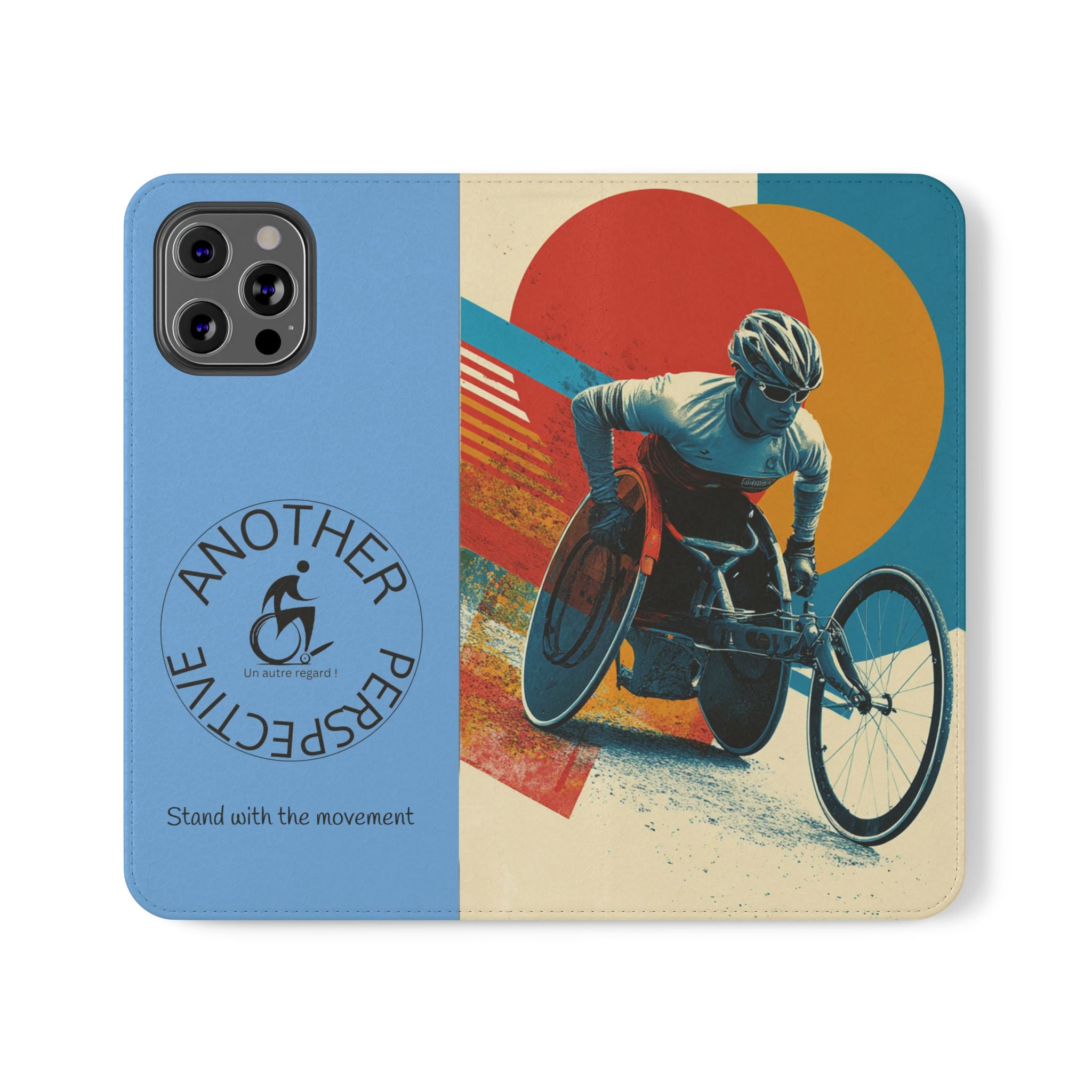 Mobility Advocate Flip Case for Phone Wheelchair, Supportive Gift for Activists, Stylish Wallet Phone Case, Perfect for Everyday Use