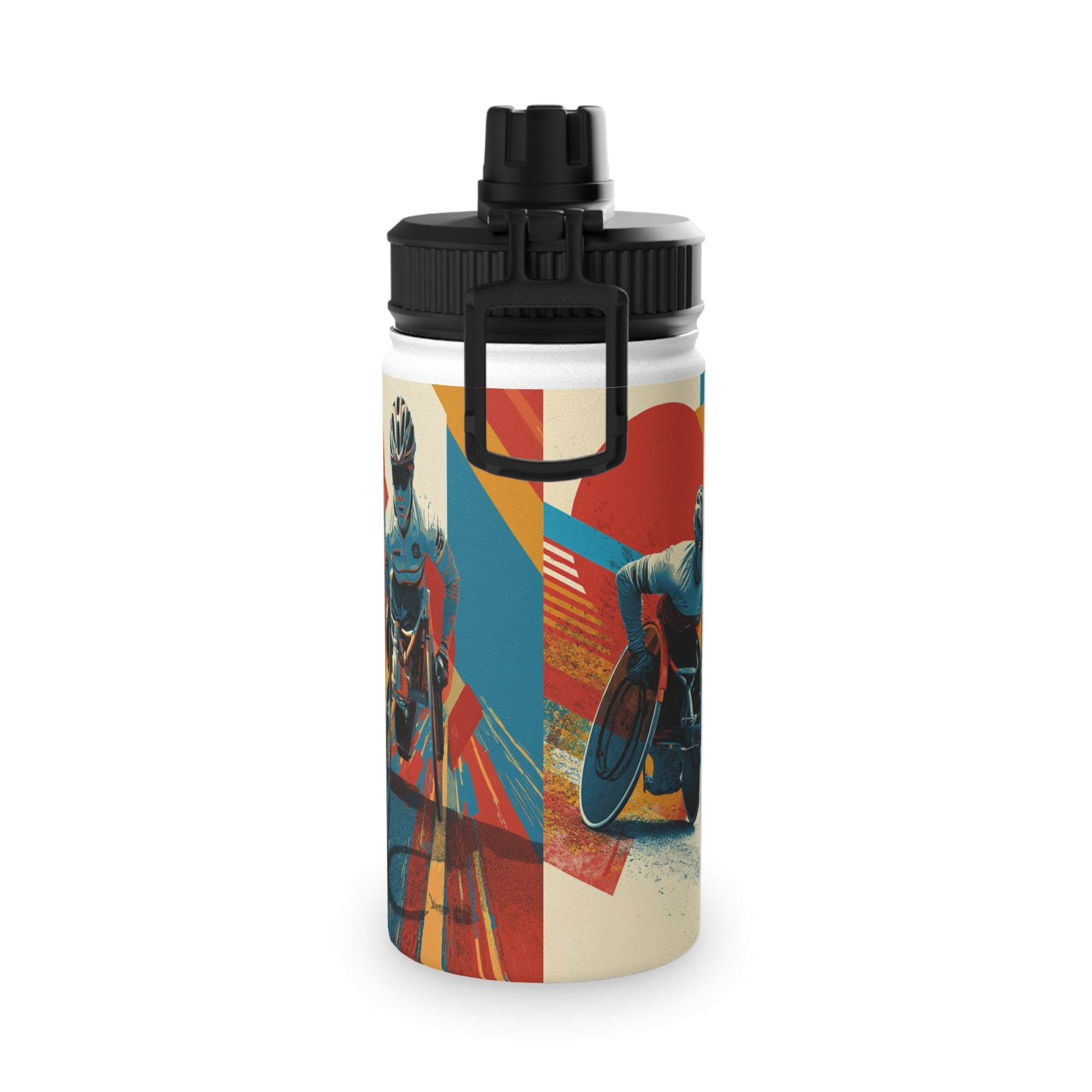 Vibrant Wheelchair Water Bottle , Stainless Steel Sports Bottle, Eco-Friendly Hydration, Outdoor Adventure Gear, Unique Gift for Cyclists