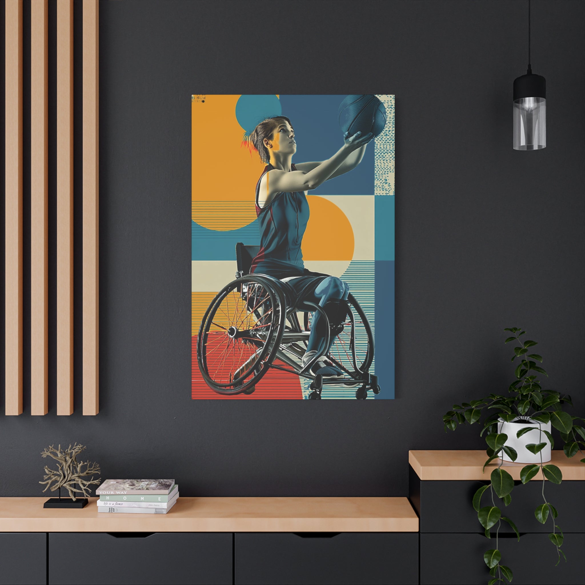 Empowering Wheelchair Basket Canvas Art, Inspirational Wall Decor, Motivational Home Decor, Unique Gift for Sports Enthusiasts, [...]