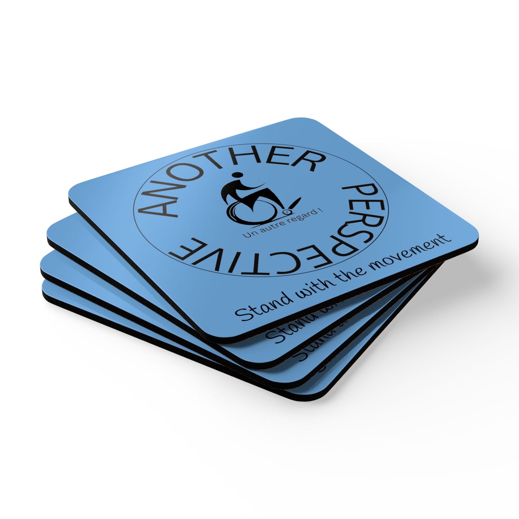Corkwood Coaster Set - Eco-Friendly Drink Coasters, Perfect for Gifts, Home Decor, and Events, 'Stand with the Movement'