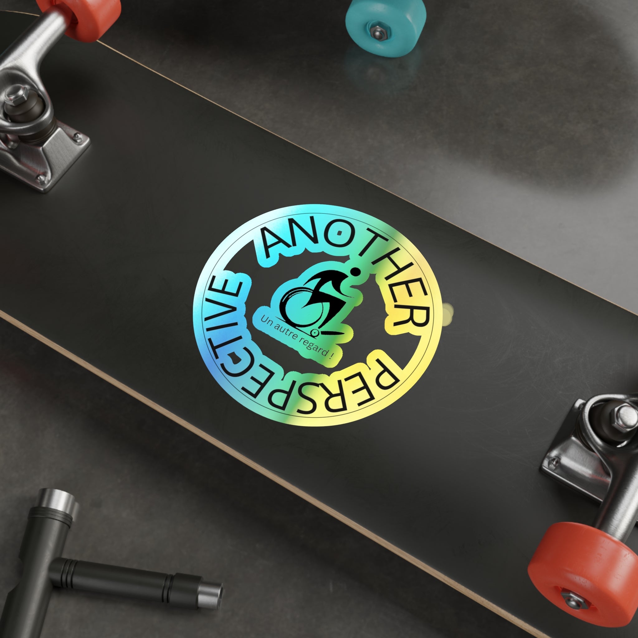 Holographic Die-Cut Stickers - Positive Vibe Stickers, Gift for Cyclists, Eco-Friendly Decor, Skateboard Accessories, Inspirational Stickers