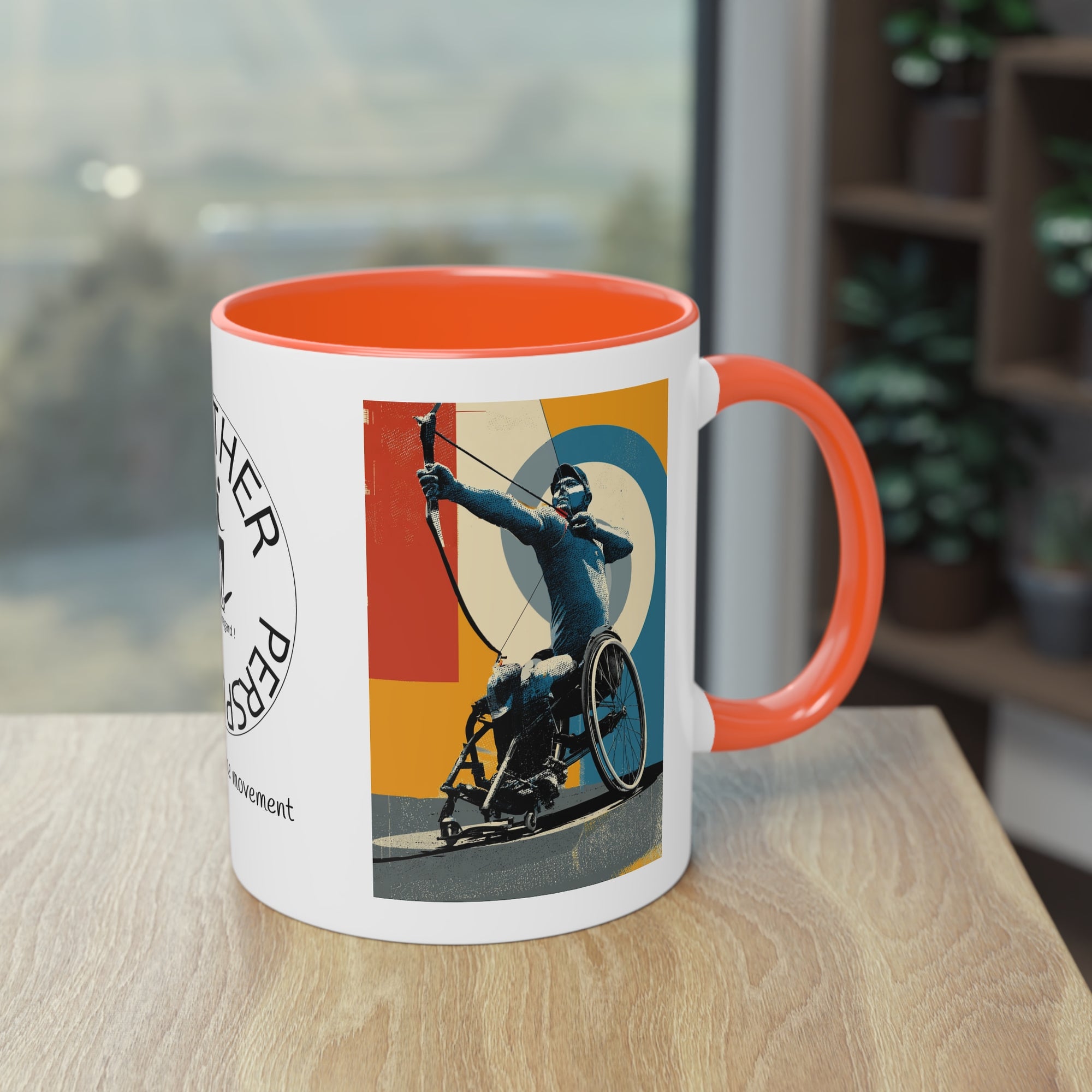Dynamic Two-Tone Coffee Mug Archery,  Ideal Gift for Athletes, Motivational Morning Caffeine Boost, Sports Lover Cup