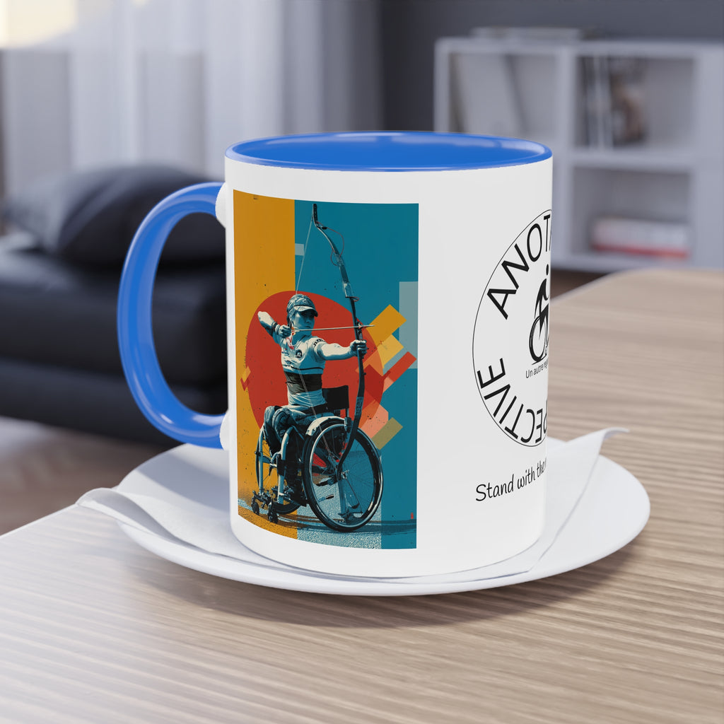 Dynamic Two-Tone Coffee Mug Archery,  Ideal Gift for Athletes, Motivational Morning Caffeine Boost, Sports Lover Cup