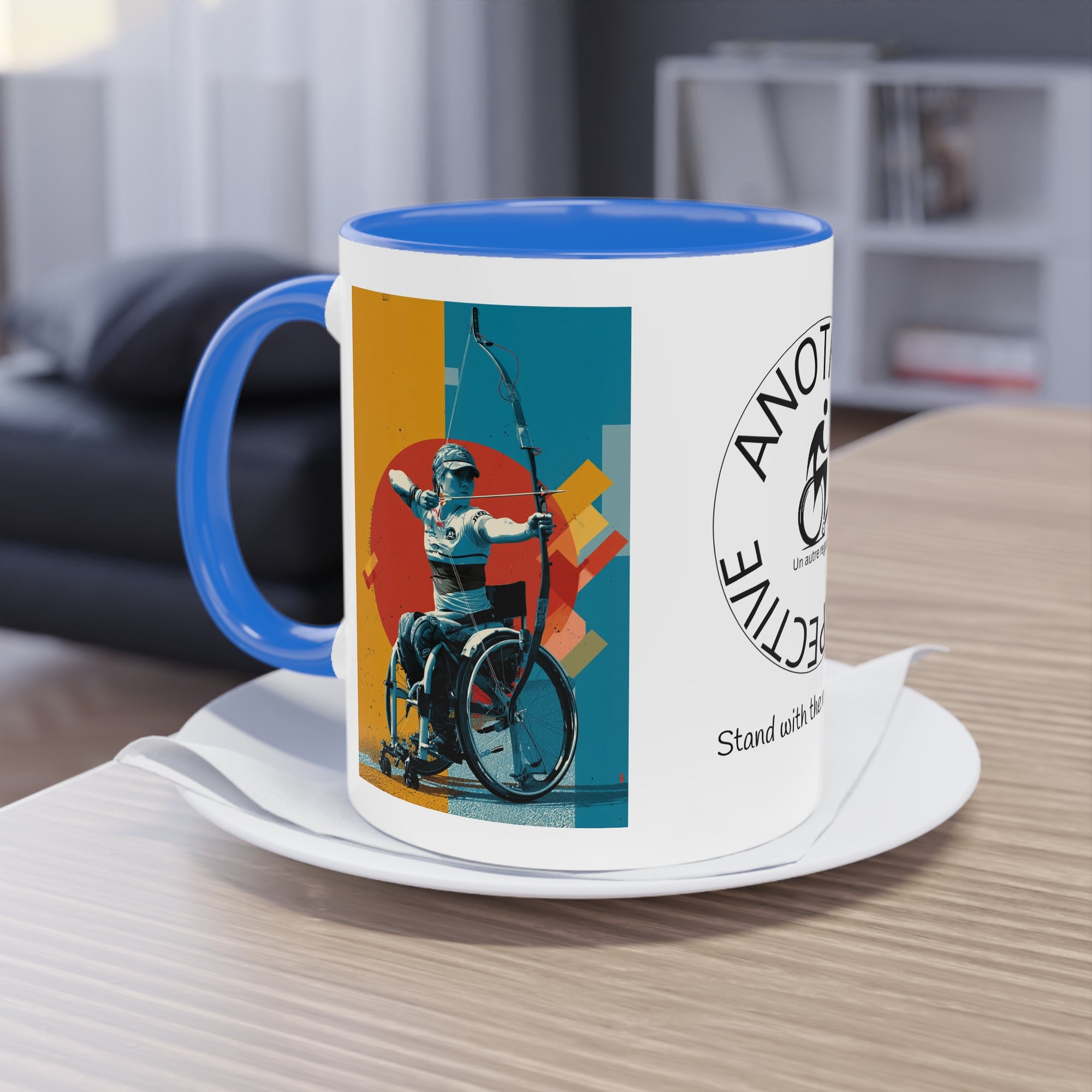 Dynamic Two-Tone Coffee Mug Archery,  Ideal Gift for Athletes, Motivational Morning Caffeine Boost, Sports Lover Cup