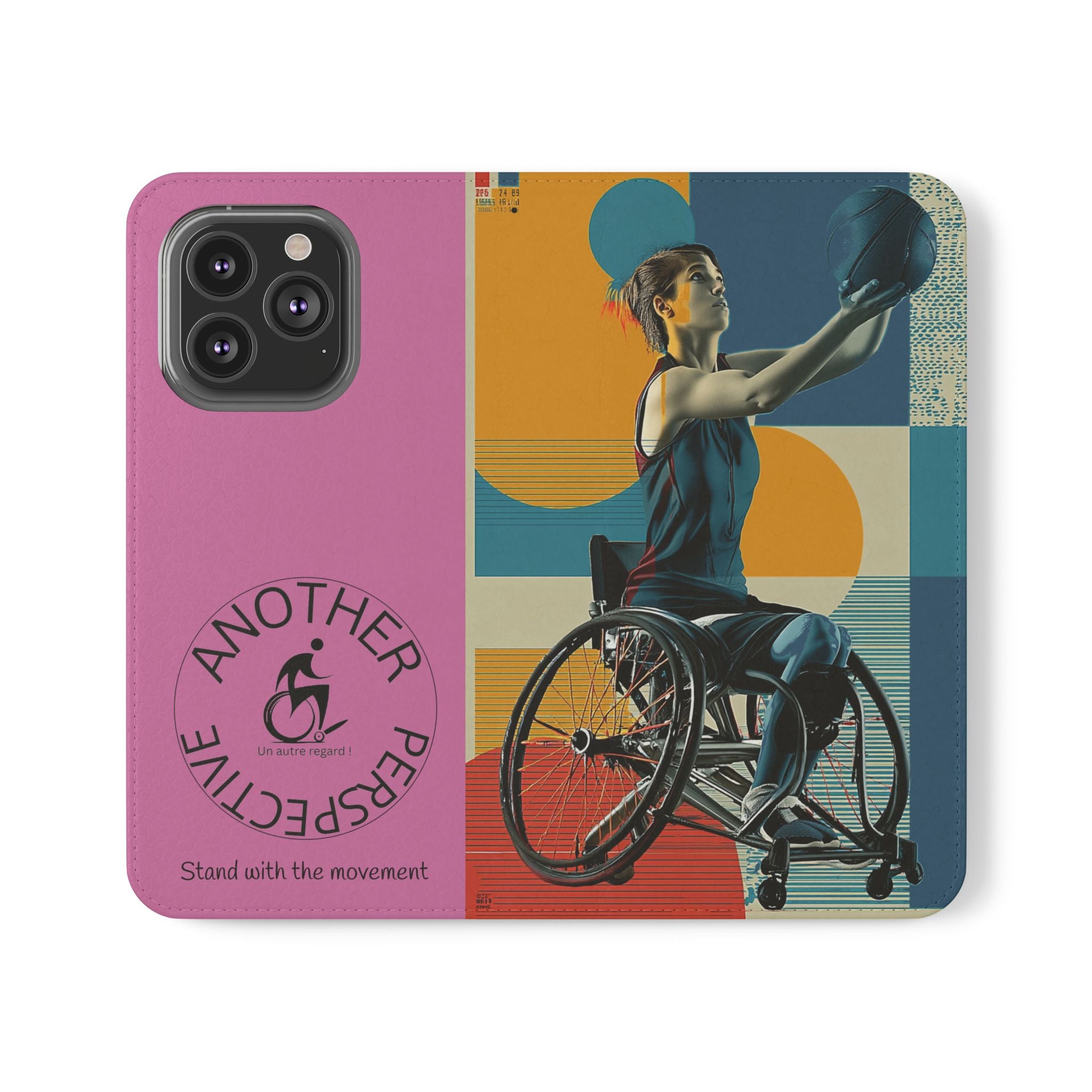 Sporty Flip Case for Wheelchair Basket Athletes, Phone Cover, Active Lifestyle Accessory, Gift for Sports Lovers, Personalized Case