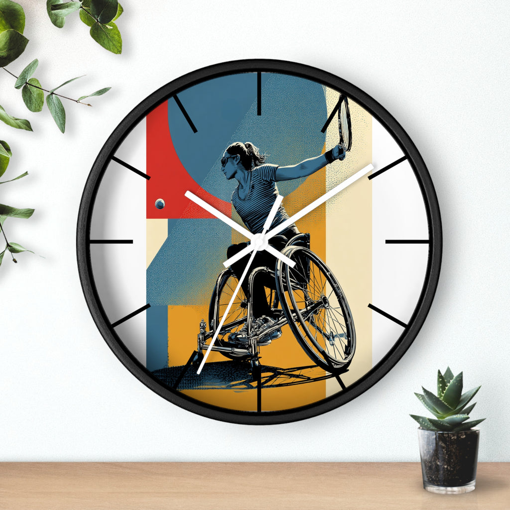 Motivational Sports Tennis Wall Clock, Inspirational Decor for Athletes, Fitness Gift, Perfect for Home Gym, Competition, or Office