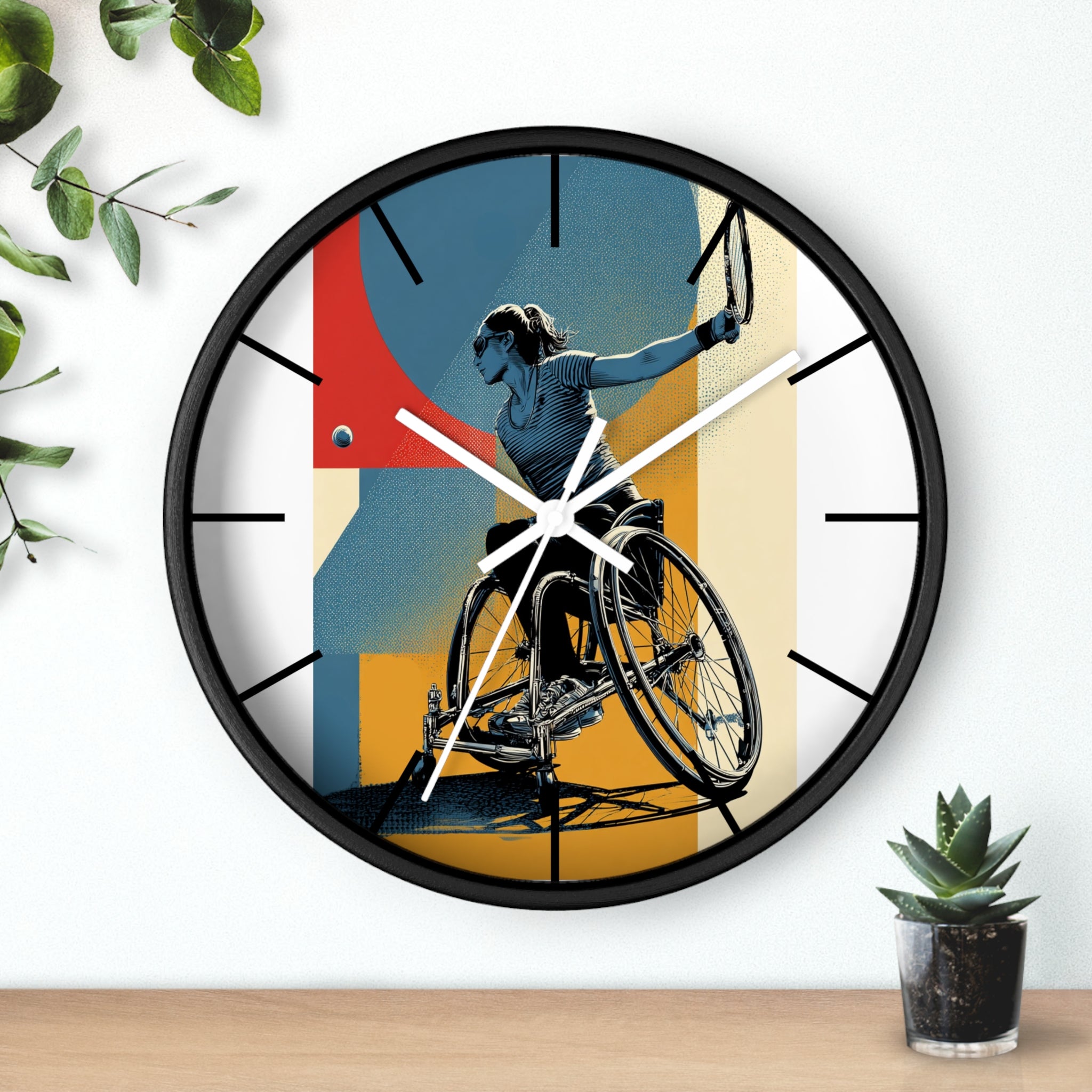 Motivational Sports Tennis Wall Clock, Inspirational Decor for Athletes, Fitness Gift, Perfect for Home Gym, Competition, or Office