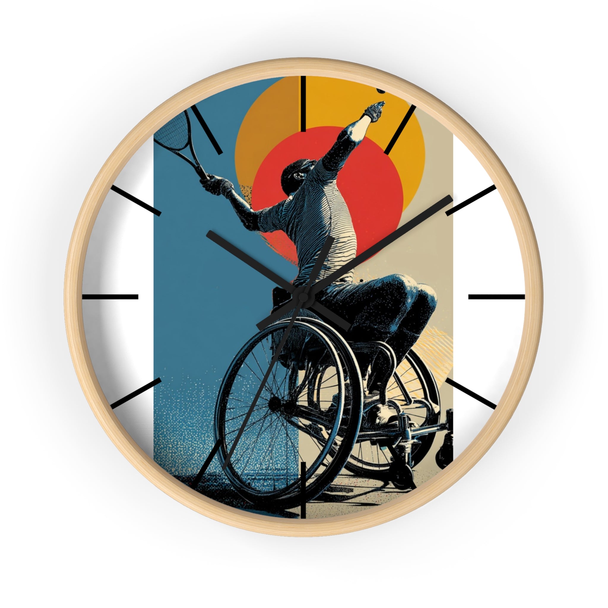 Motivational Sports Tennis Wall Clock, Inspirational Decor for Athletes, Fitness Gift, Perfect for Home Gym, Competition, or Office
