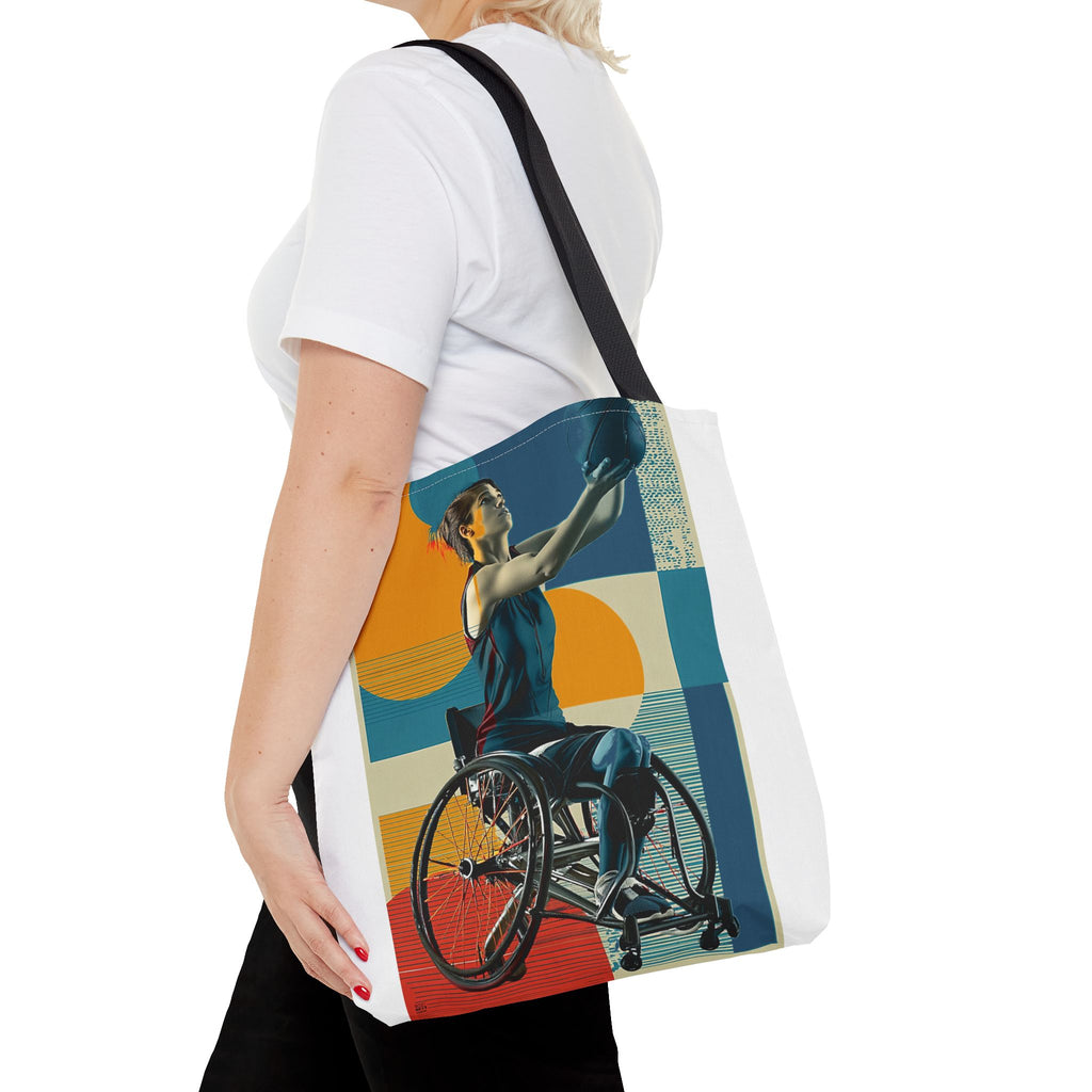 Inspirational Wheelchair Basket  Sports Tote Bag | Motivational Gym Bag, Everyday Use, Eco-Friendly Gift, Unique Sporty Design