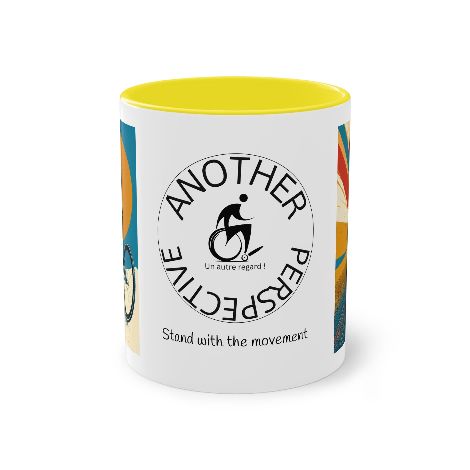 Dynamic Two-Tone Coffee Mug Wheelchair, Race-inspired Drinkware, Ideal Gift for Athletes, Motivational Morning Caffeine Boost, Sports Lover Cup