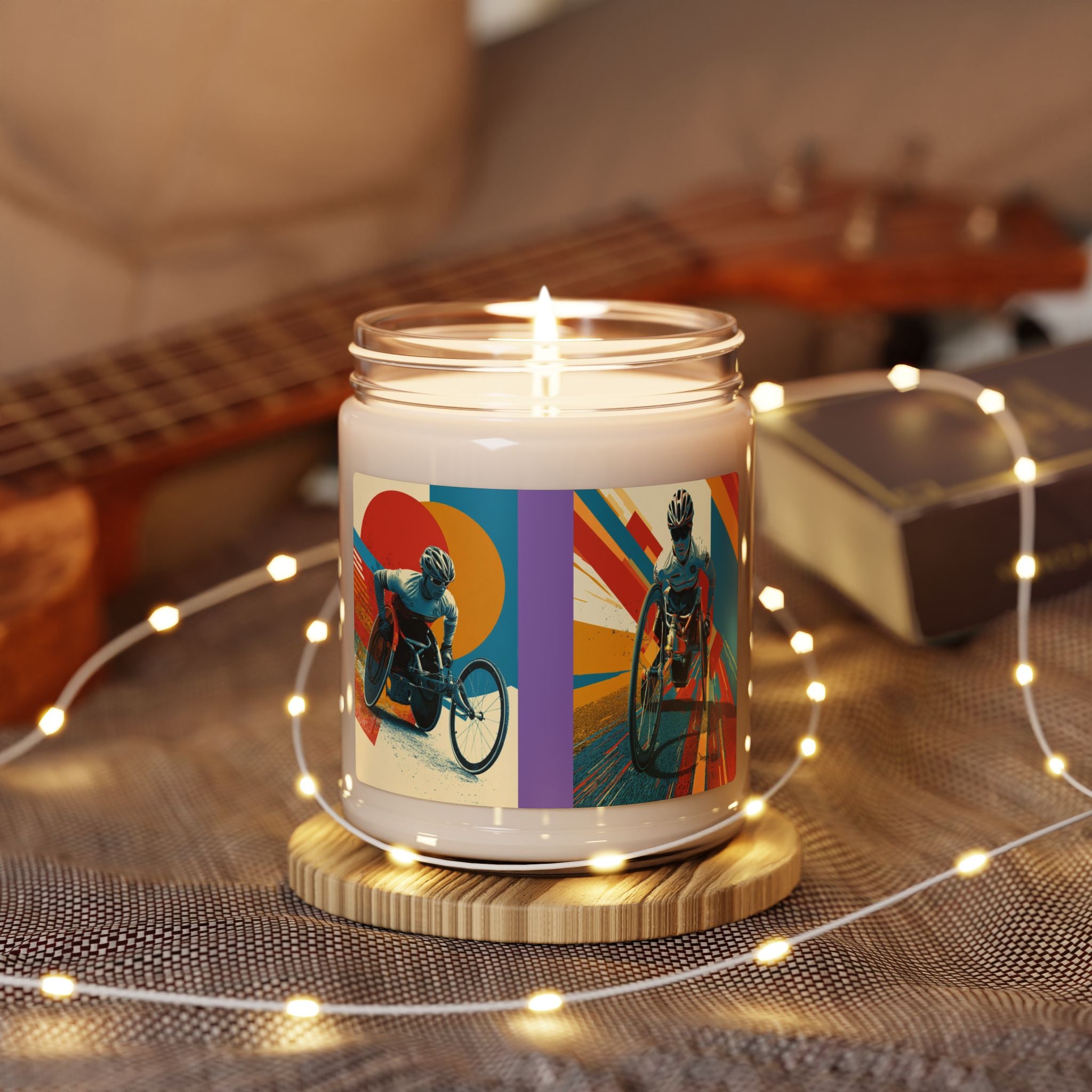 Artistic Wheelchair Course Scented Candle - Relaxation Decor for Sports Lovers, Candles for Gifts, Home Fragrance, Unique Gifts