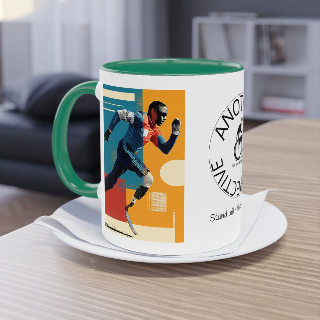 Dynamic Two-Tone Coffee Mug Course, Drinkware, Ideal Gift for Athletes, Motivational Morning Caffeine Boost, Sports Lover Cup
