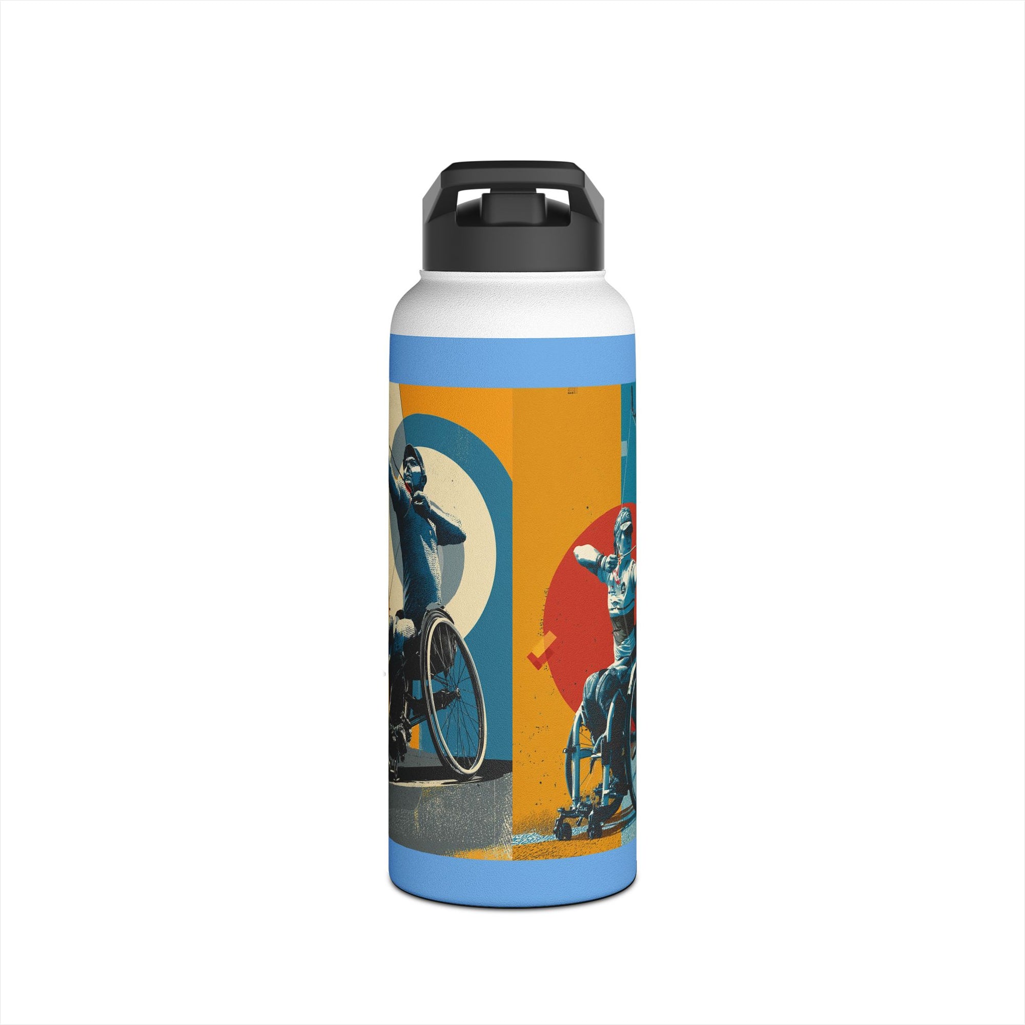 Colorful Stainless Steel Water Bottle – Para-sport Archery Design, Eco-Friendly Hydration, Gift Idea for All Athletes, Travel Mug, Fitness Accessory