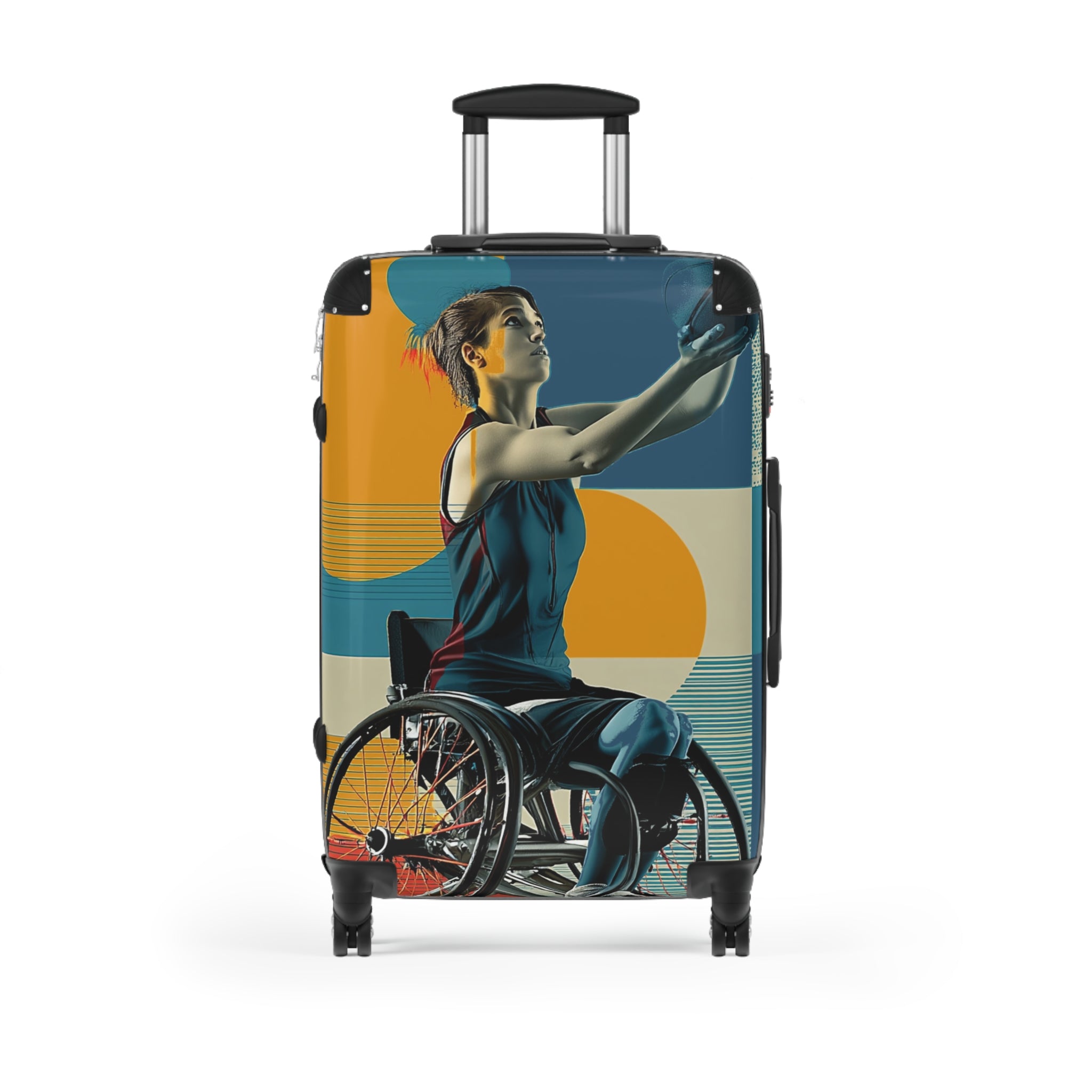 Wheelchair Basket Athlete Suitcase - Travel Gear for Adaptive Sports, Unique Luggage, Inspirational Gift, Mobility Travel, Adventure Bag