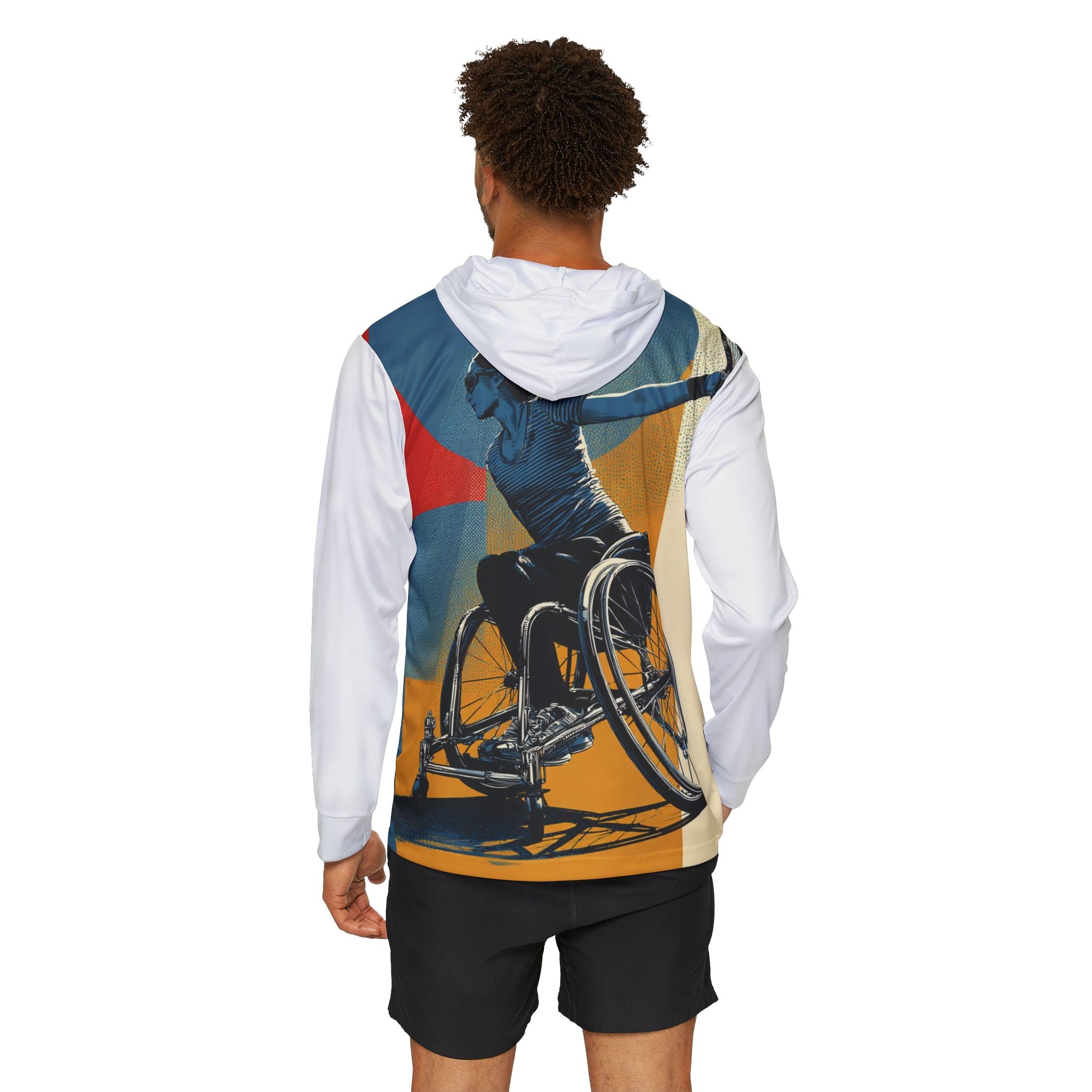 Men's Sports Warmup Hoodie - Wheelchair Tennis Design, Activewear, Sports Hoodie, Fitness Apparel, Athletes Gear, Gift for Sports Lovers