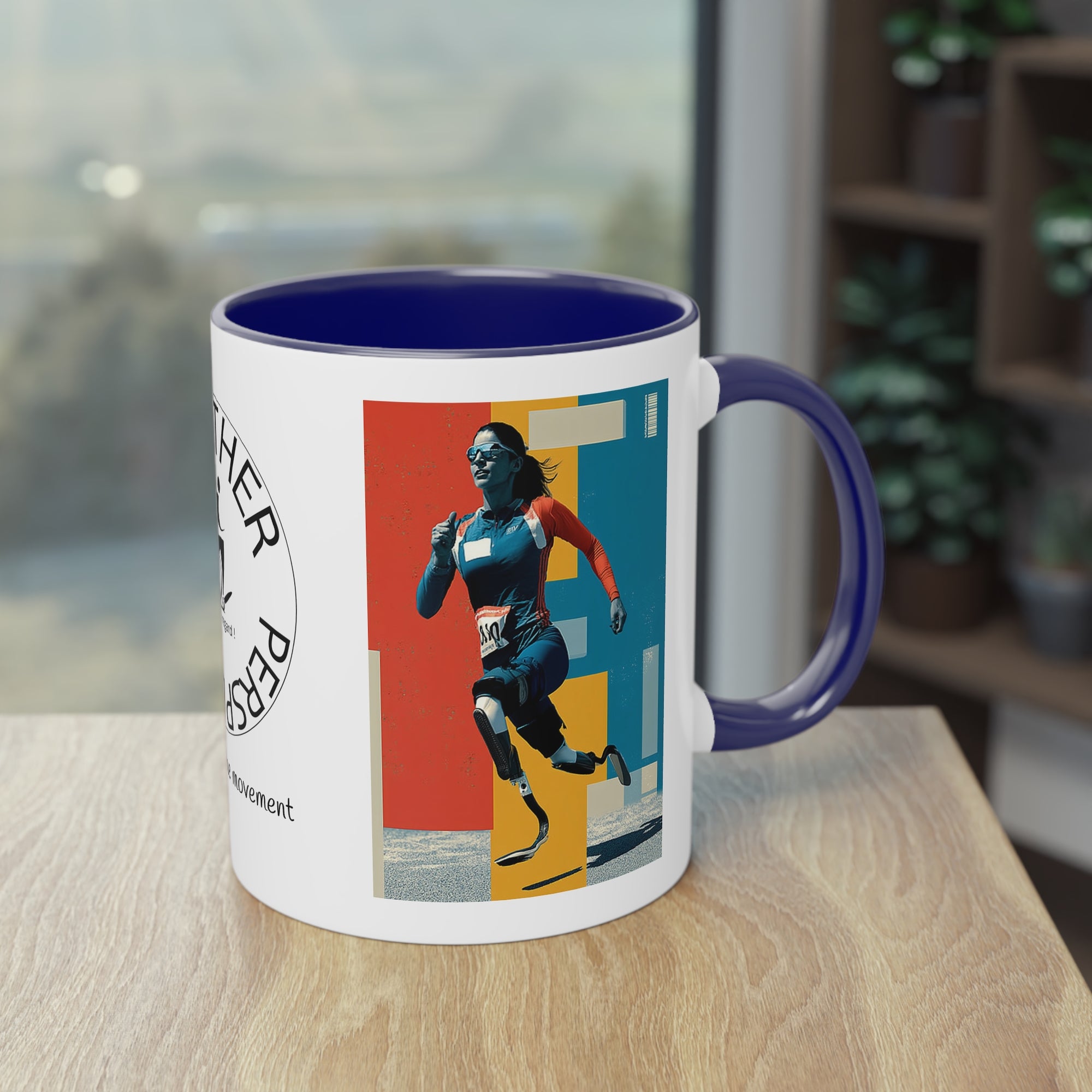 Dynamic Two-Tone Coffee Mug Course, Drinkware, Ideal Gift for Athletes, Motivational Morning Caffeine Boost, Sports Lover Cup