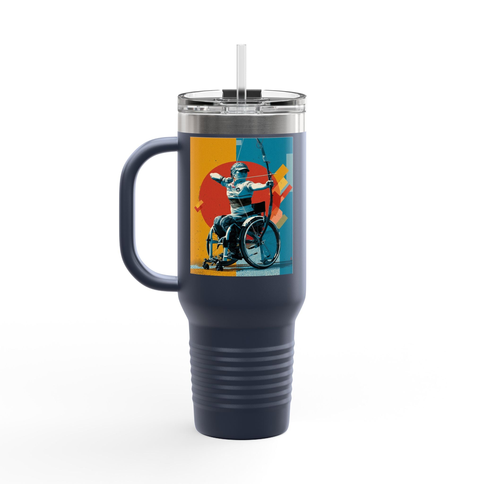 Vibrant Insulated Travel Mug for On-the-Go Coffee Lovers, Motivational Mug, Daily Hydration, Sports Enthusiast Gift