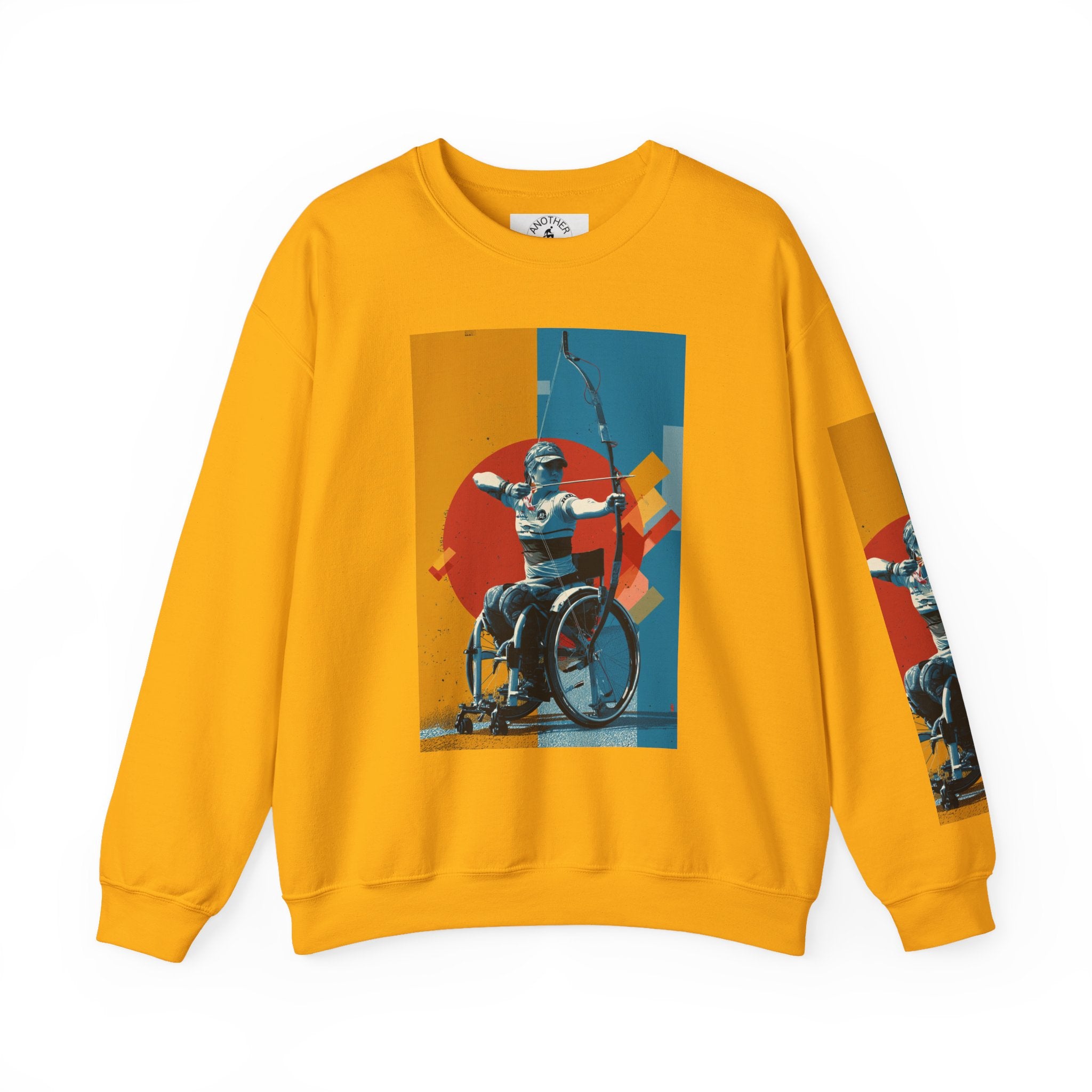 nclusive WheelChair Archery Sports Themed Sweatshirt for Empowerment, Unisex Heavy Blend Crewneck, Inspirational Gift for Activists
