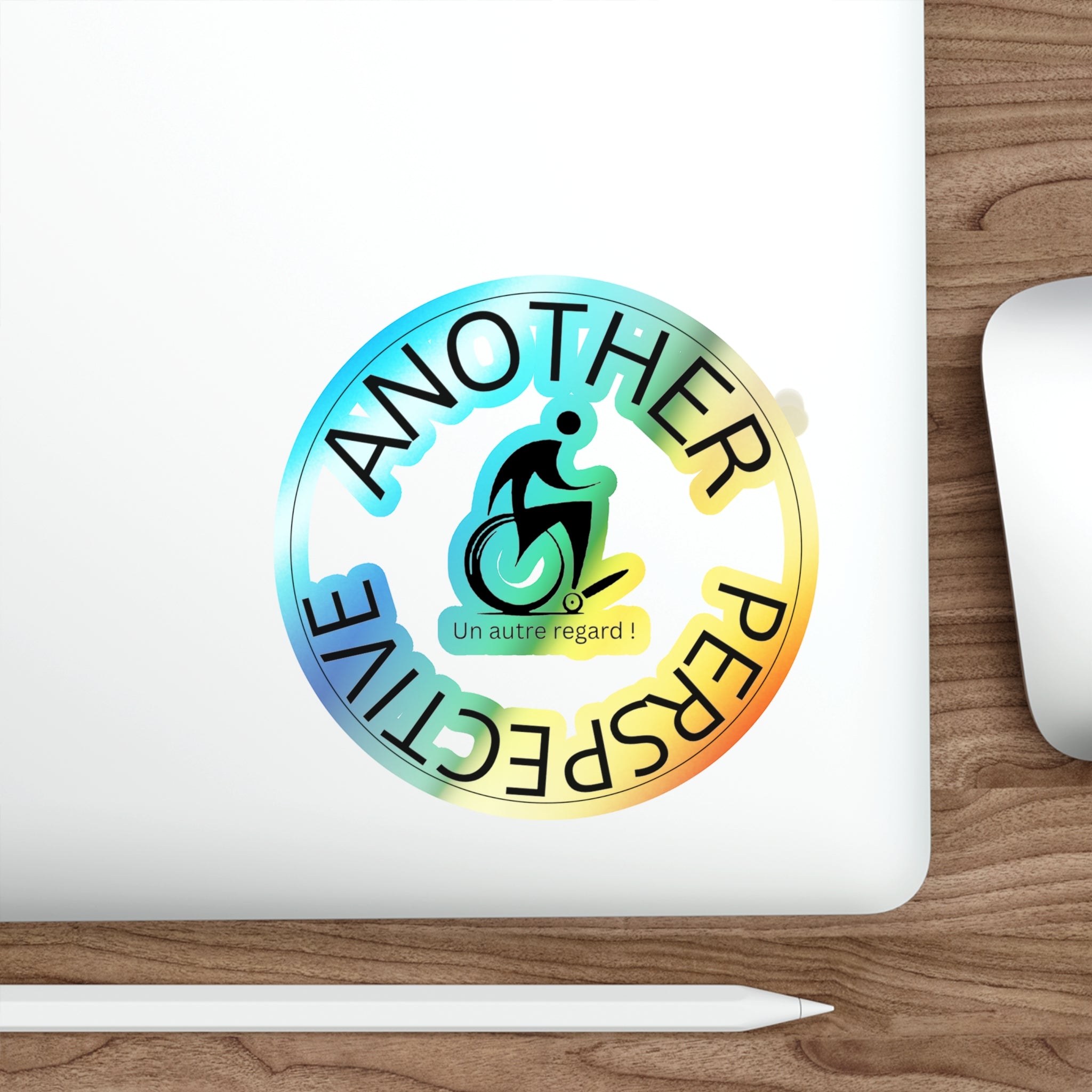 Holographic Die-Cut Stickers - Positive Vibe Stickers, Gift for Cyclists, Eco-Friendly Decor, Skateboard Accessories, Inspirational Stickers