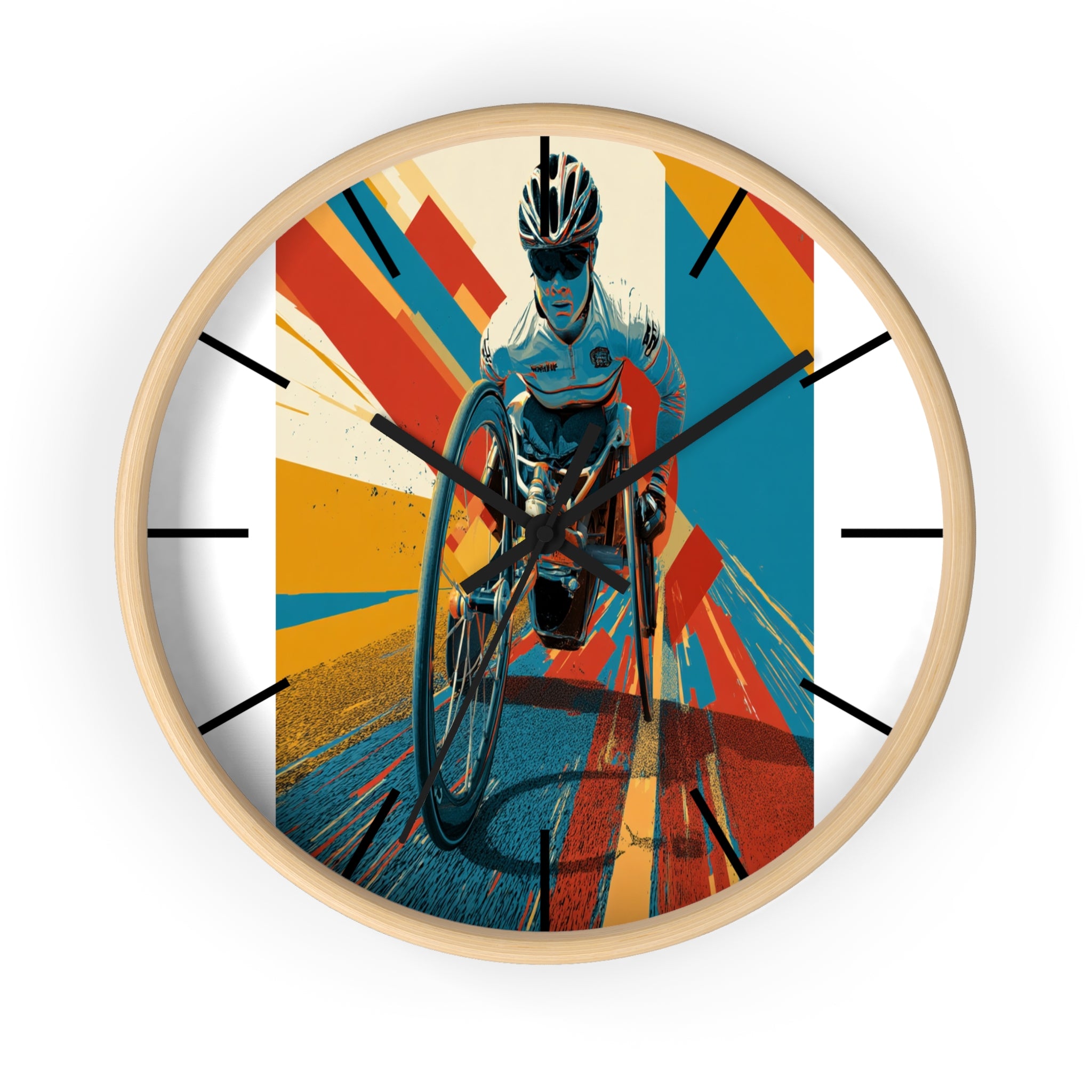 Motivational Sports Wheelchair Wall Clock, Inspirational Decor for Athletes, Fitness Gift, Perfect for Home Gym, Competition, or Office