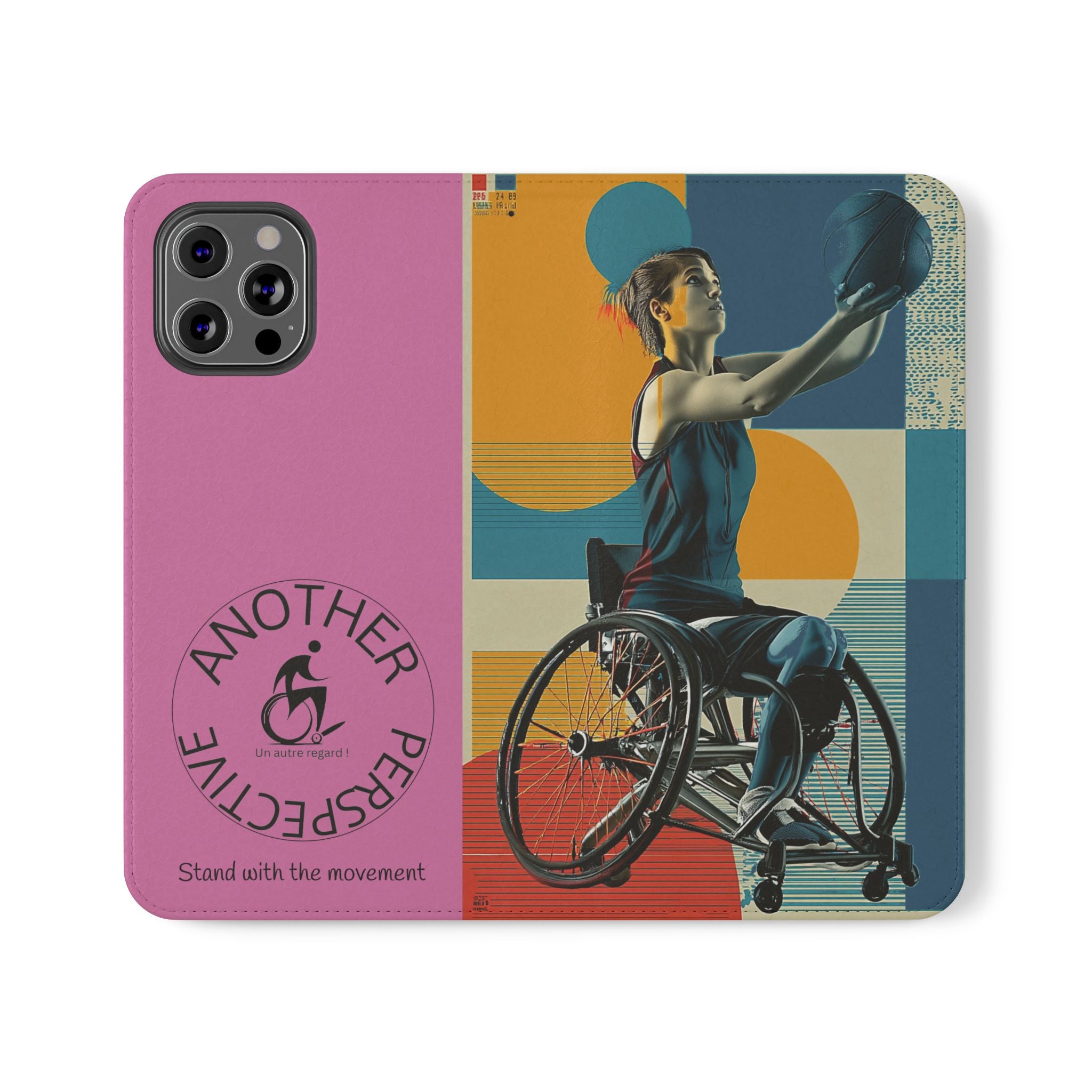 Sporty Flip Case for Wheelchair Basket Athletes, Phone Cover, Active Lifestyle Accessory, Gift for Sports Lovers, Personalized Case