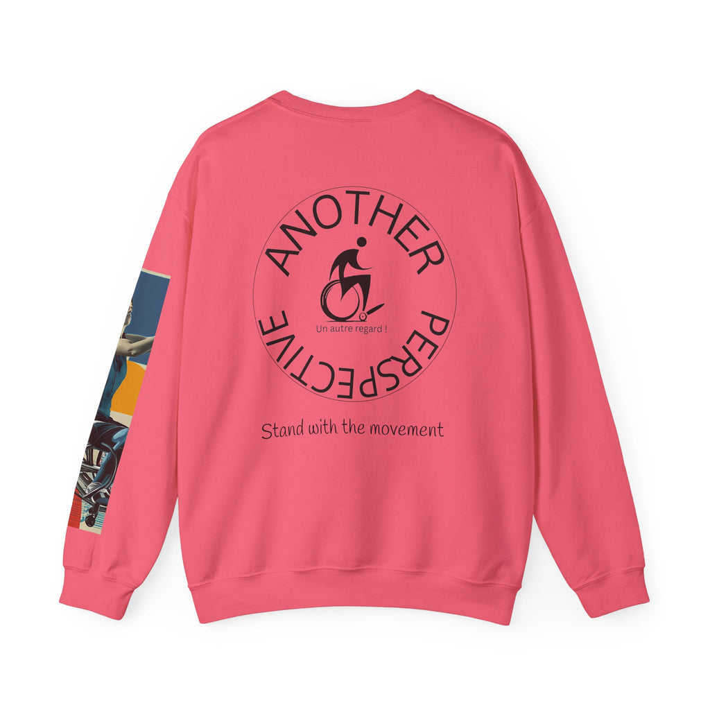 Inclusive WheelChair Basket Sports Themed Sweatshirt for Empowerment, Unisex Heavy Blend Crewneck, Inspirational Gift for Activists
