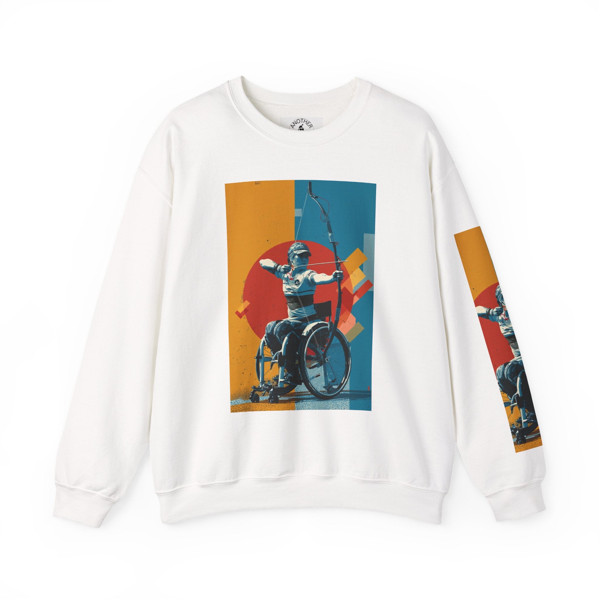 nclusive WheelChair Archery Sports Themed Sweatshirt for Empowerment, Unisex Heavy Blend Crewneck, Inspirational Gift for Activists