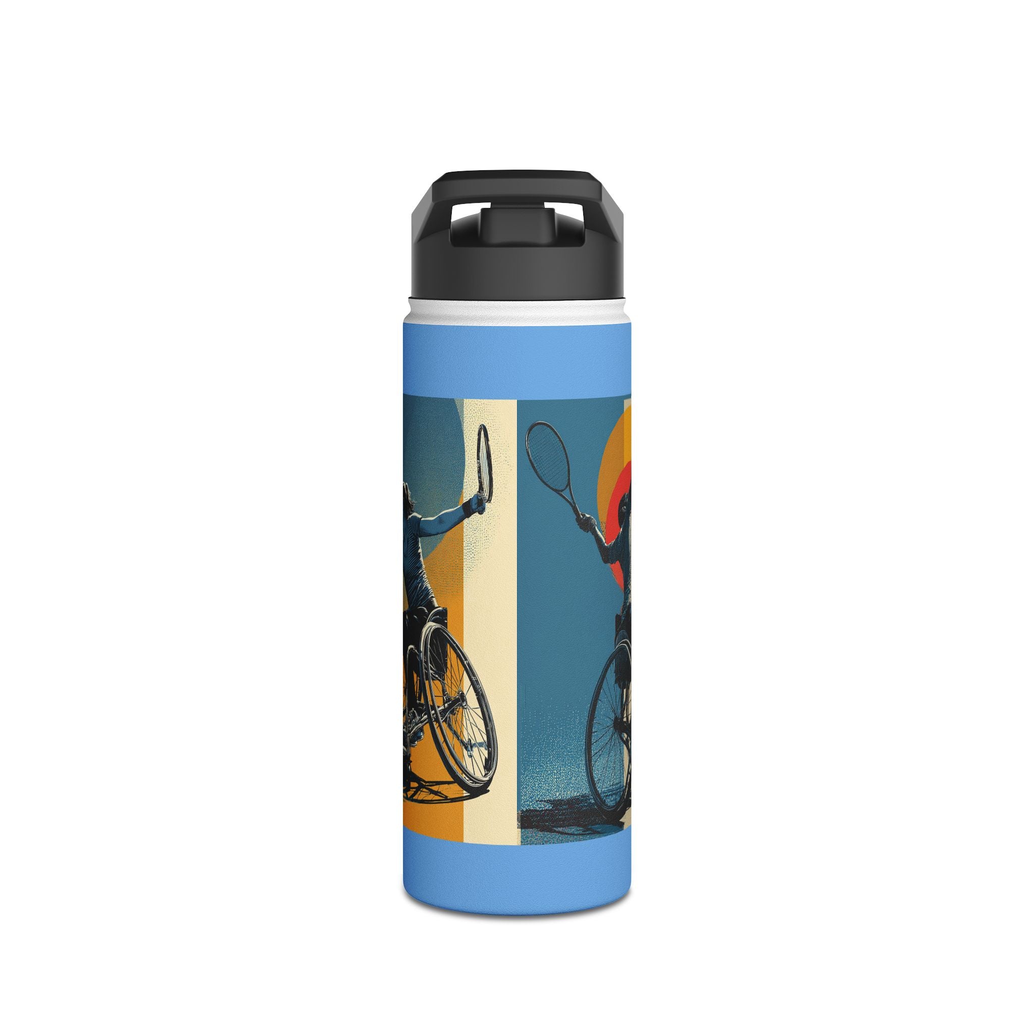 Colorful Stainless Steel Water Bottle – Para-sport Tennis Design, Eco-Friendly Hydration, Gift Idea for All Athletes, Travel Mug, Fitness Accessory