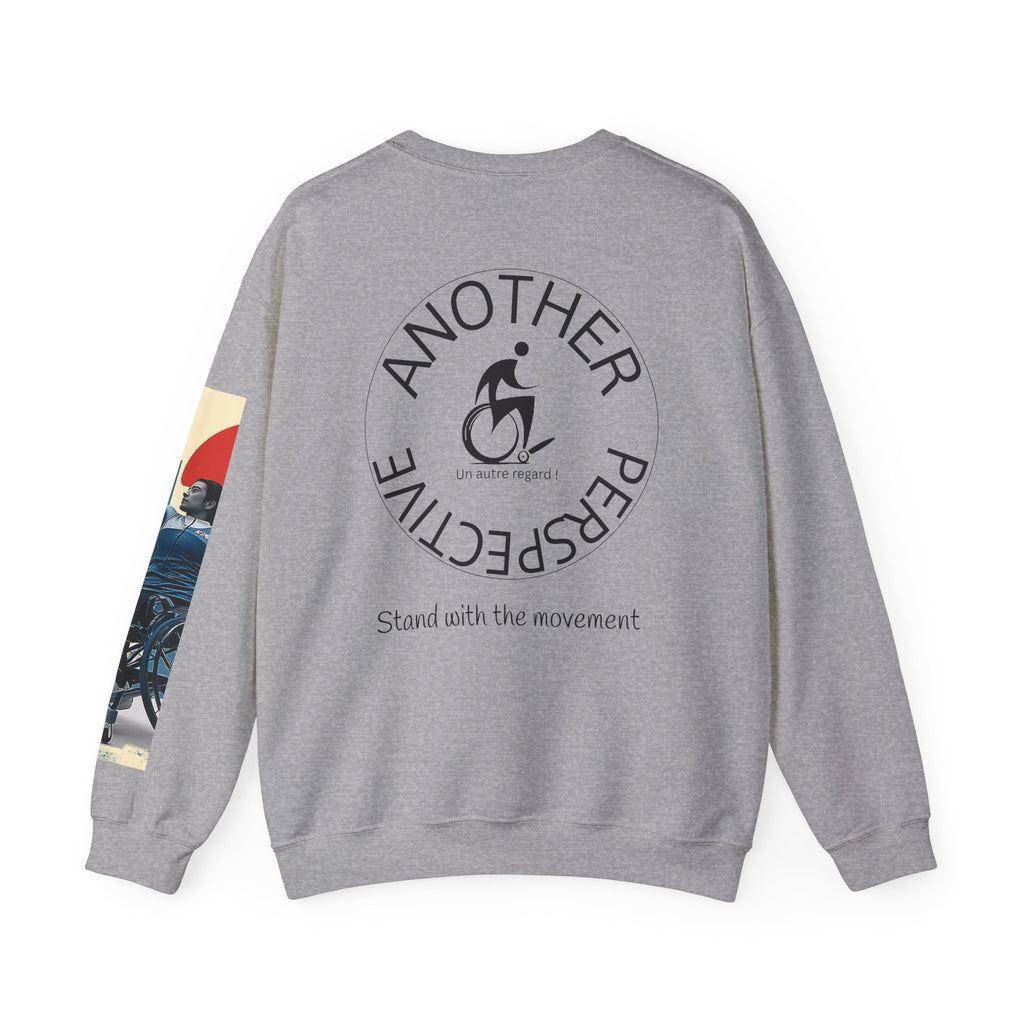 Inclusive WheelChair Basket Sports Themed Sweatshirt for Empowerment, Unisex Heavy Blend Crewneck, Inspirational Gift for Activists